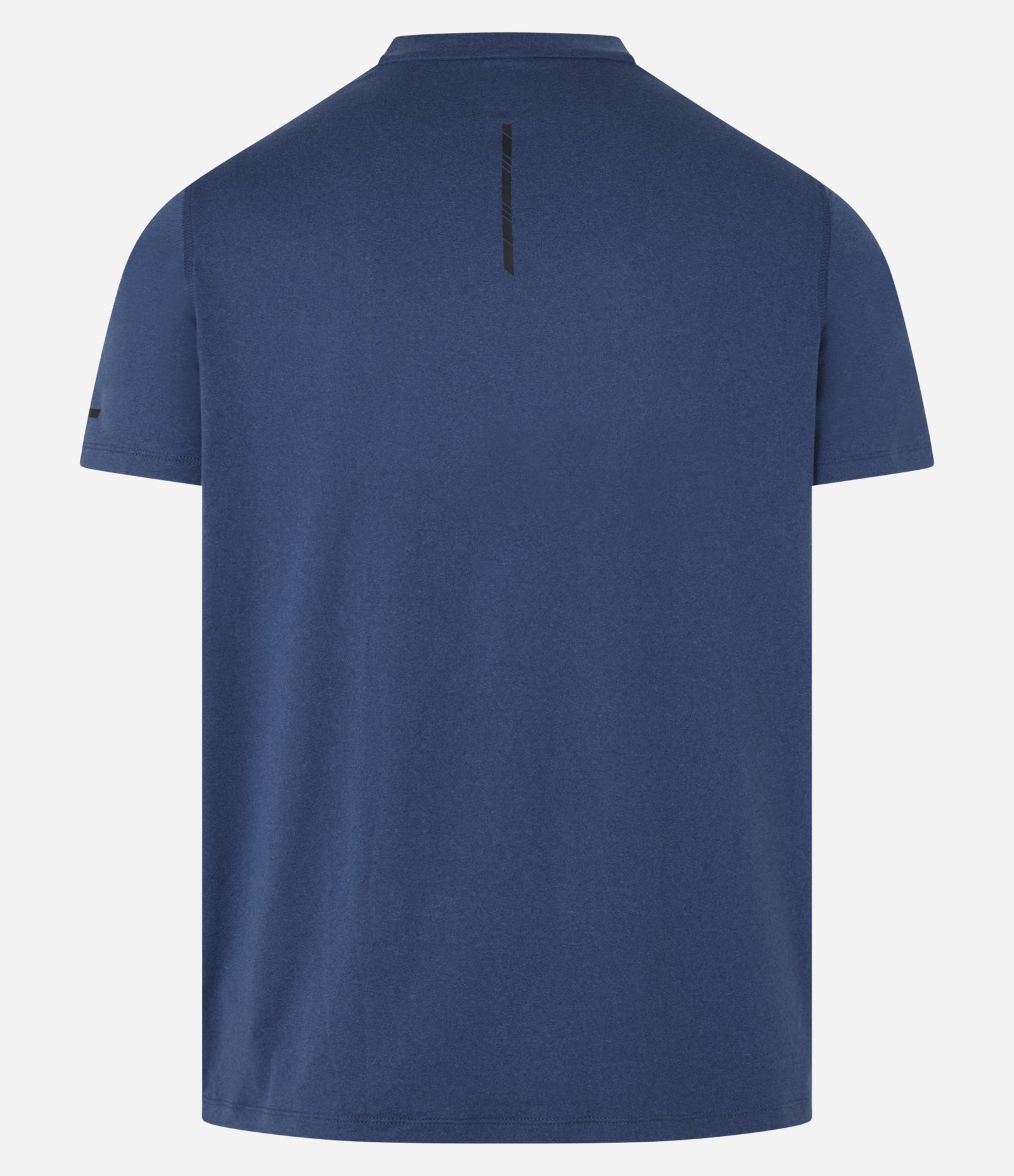 Camiseta Regular Esportiva em Tecnologia Dry com Etiqueta na Barra Azul Escuro 7