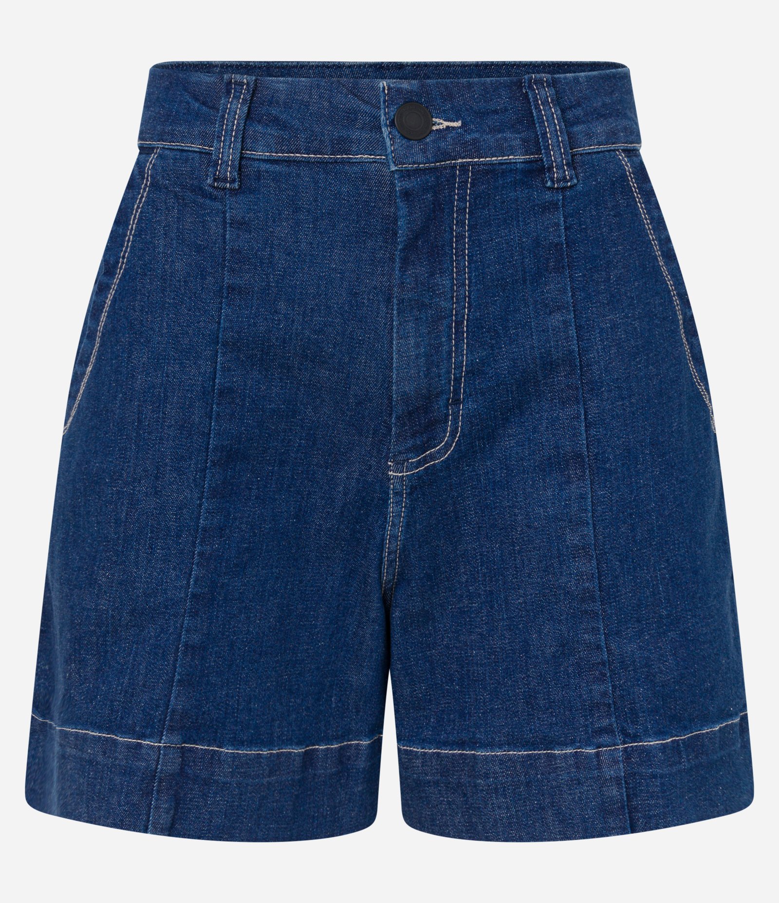 Bermuda Jeans com Barra Larga e Bolso Faca Azul 5