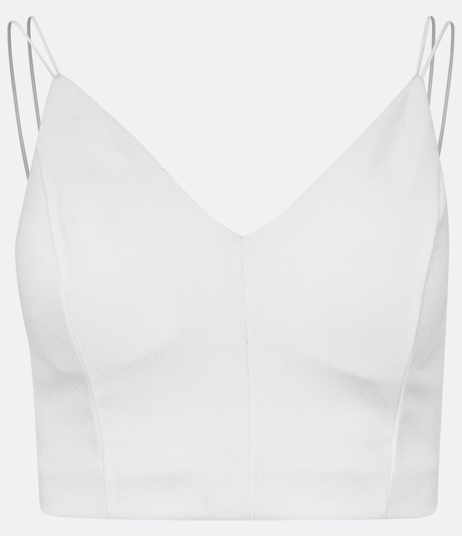 Blusa Cropped em Crepe com Decote V 1