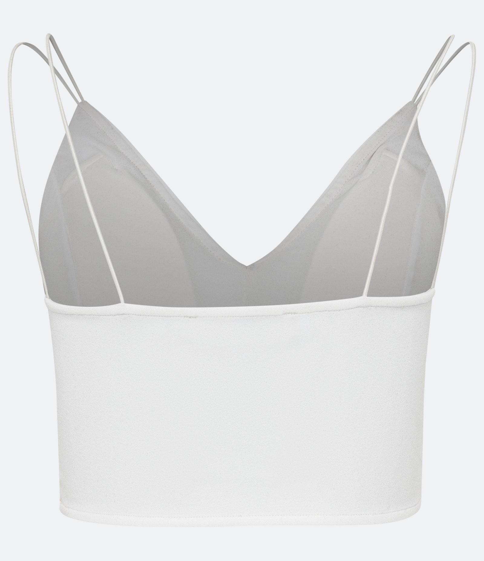 Blusa Cropped em Crepe com Decote V 2