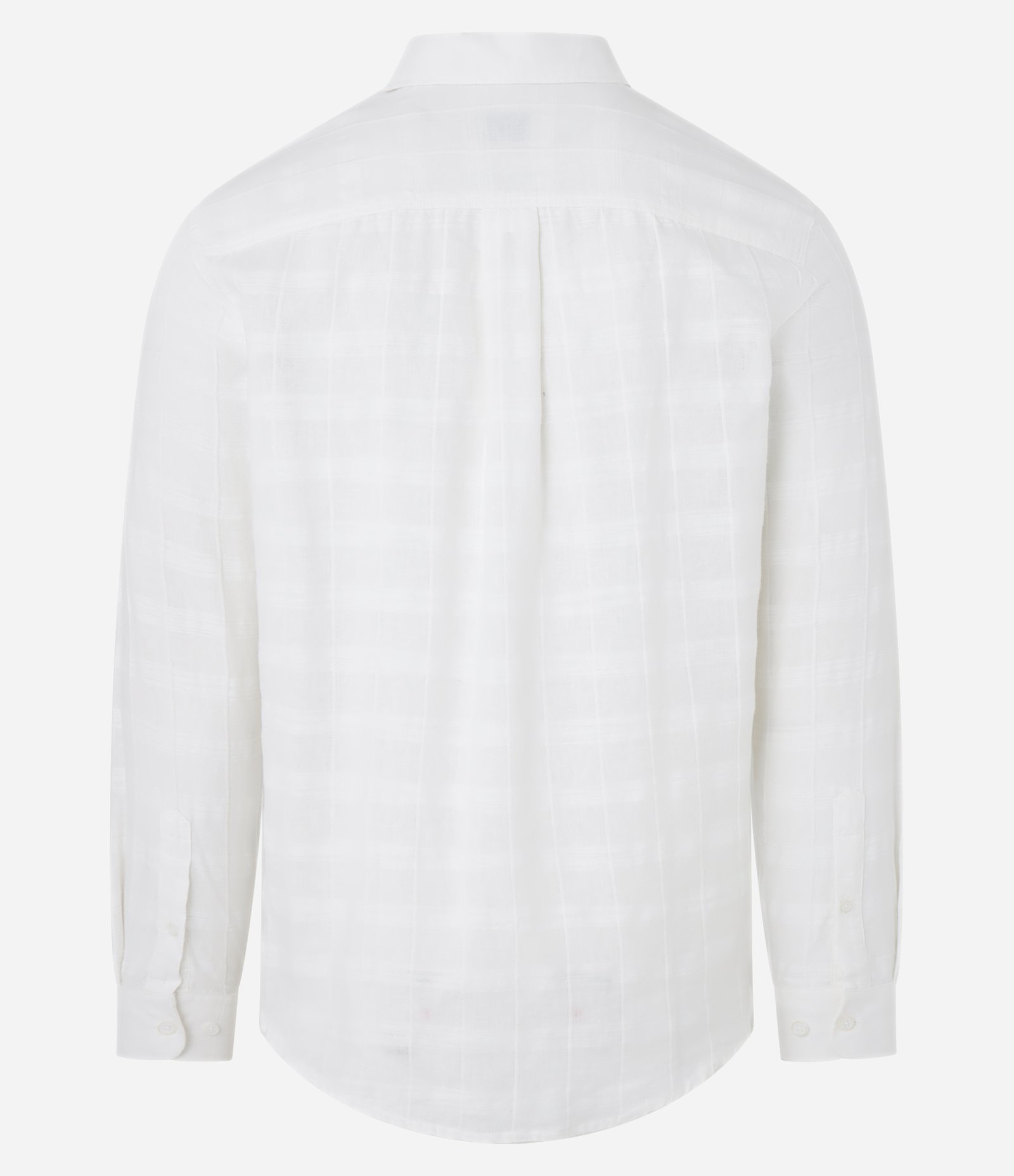 Camisa Regular em Linho com Textura Grid e Manga Longa Off White 7