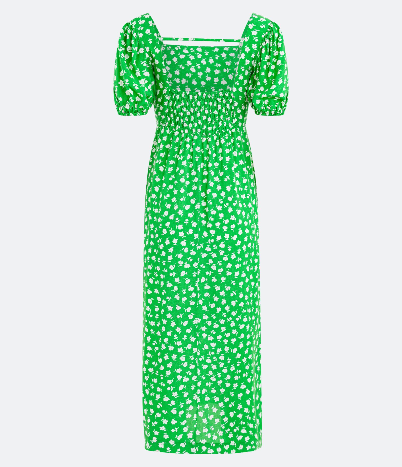 Vestido Midi em Viscose com Manga Curta e Estampa Floral Verde 9