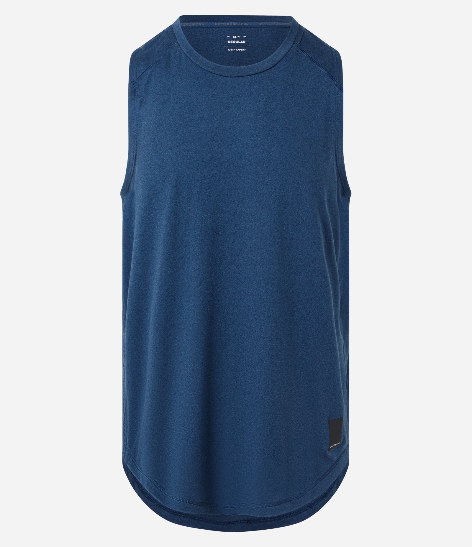 Regata Regular Esportiva com Etiqueta na Barra e Detalhe Contrastante Azul Médio 6