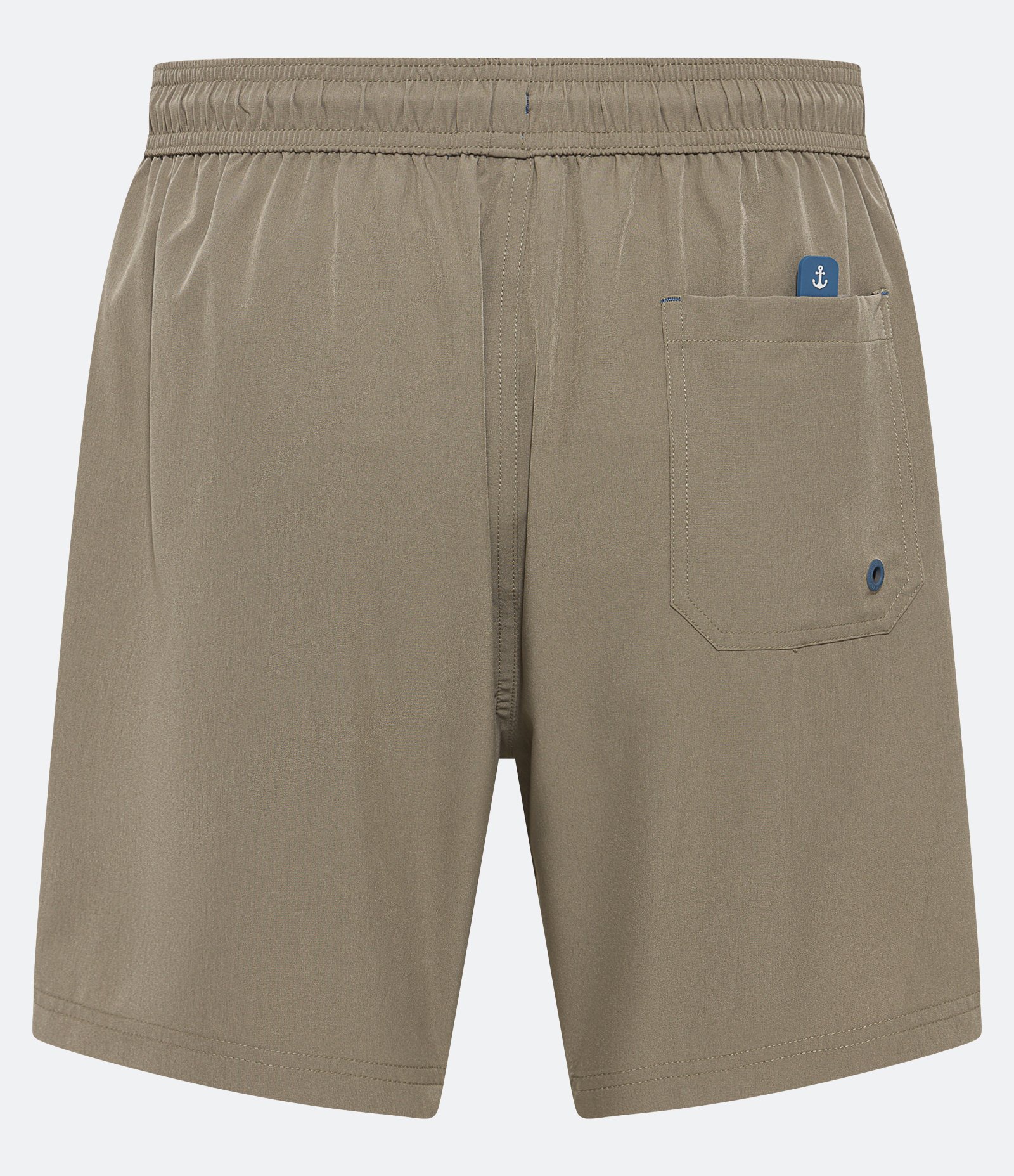 Bermuda de Banho com Cós Elástico e Bolsos Bege 7