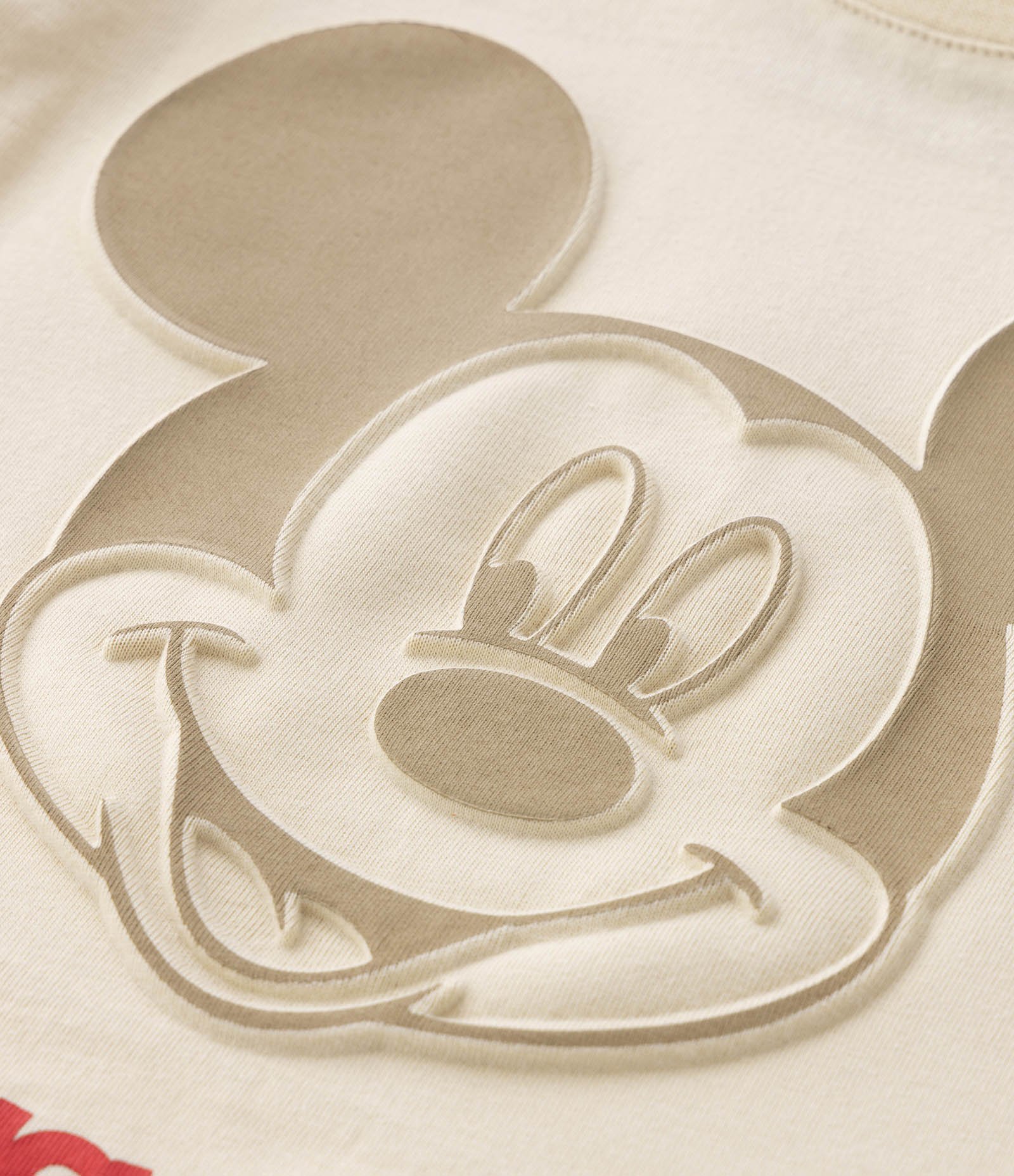 Camiseta Infantil com Estampa em Relevo Mickey Mouse - Tam 1 a 5 Anos Bege 4