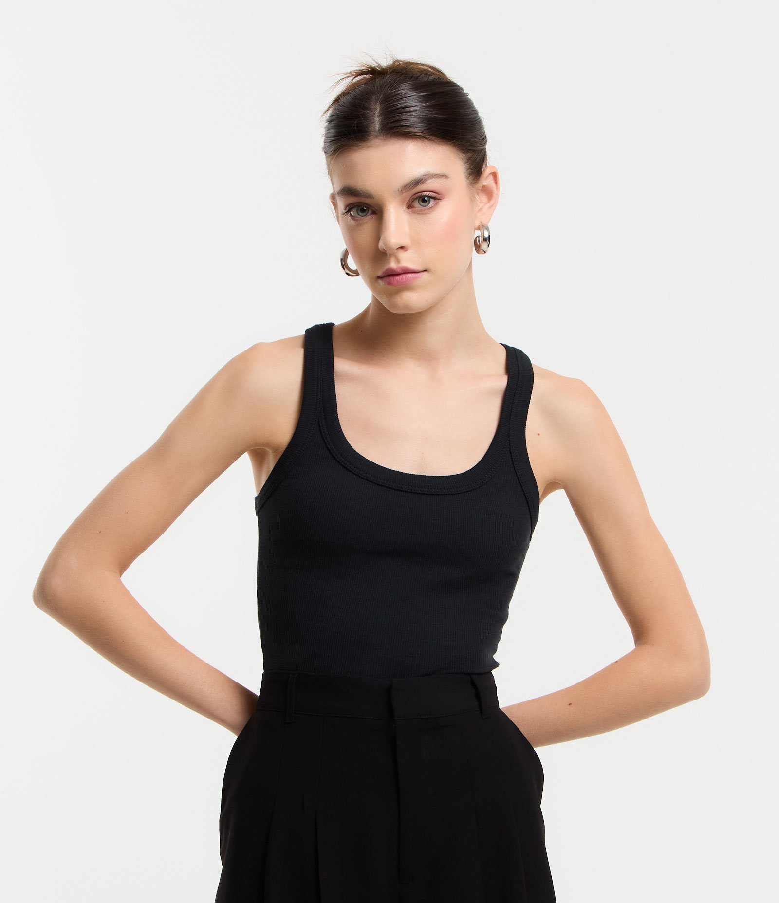 Regata em Ribana com Textura Canelada Preto 1