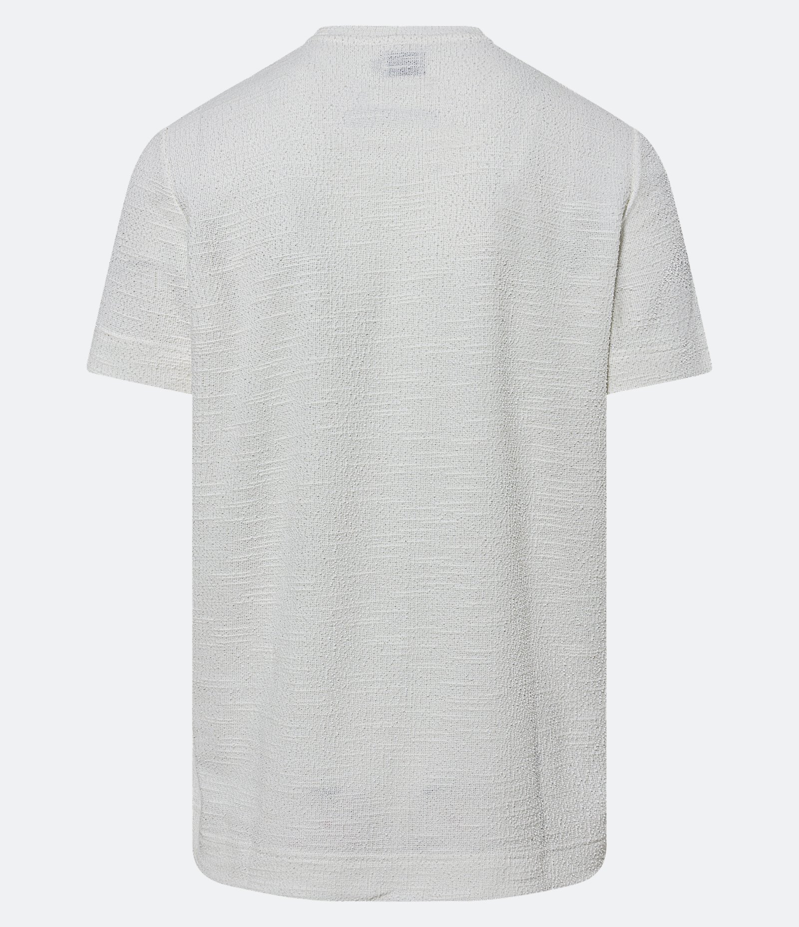 Camiseta Regular em Malha Texturizada Off White 7