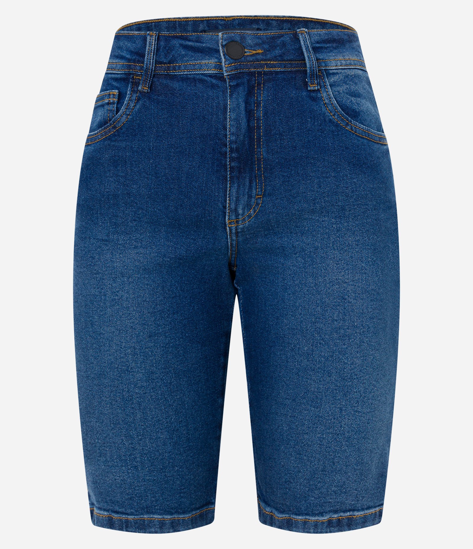 Bermuda Ciclista em Jeans com Elastano Azul Escuro 6
