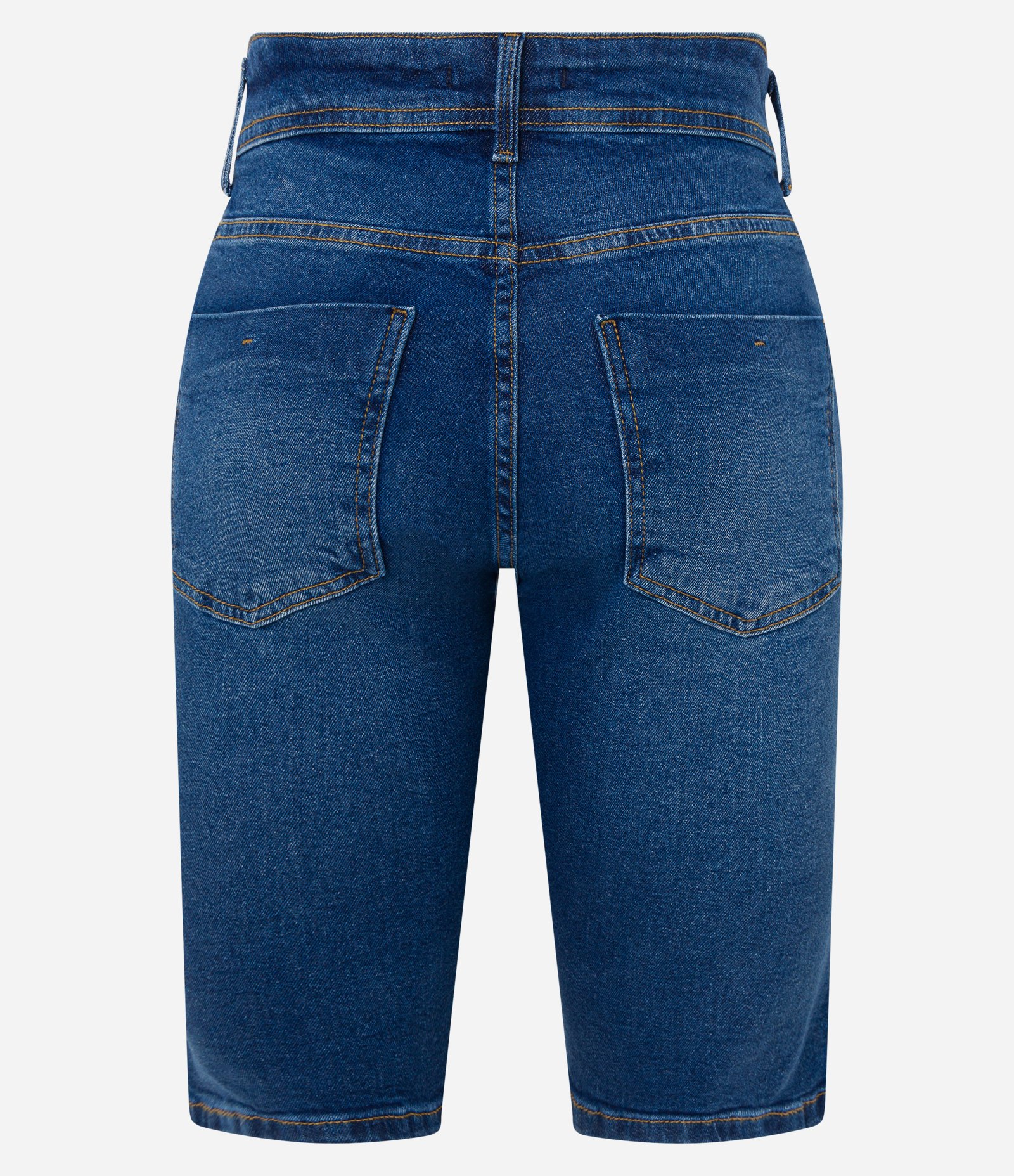 Bermuda Ciclista em Jeans com Elastano Azul Escuro 7