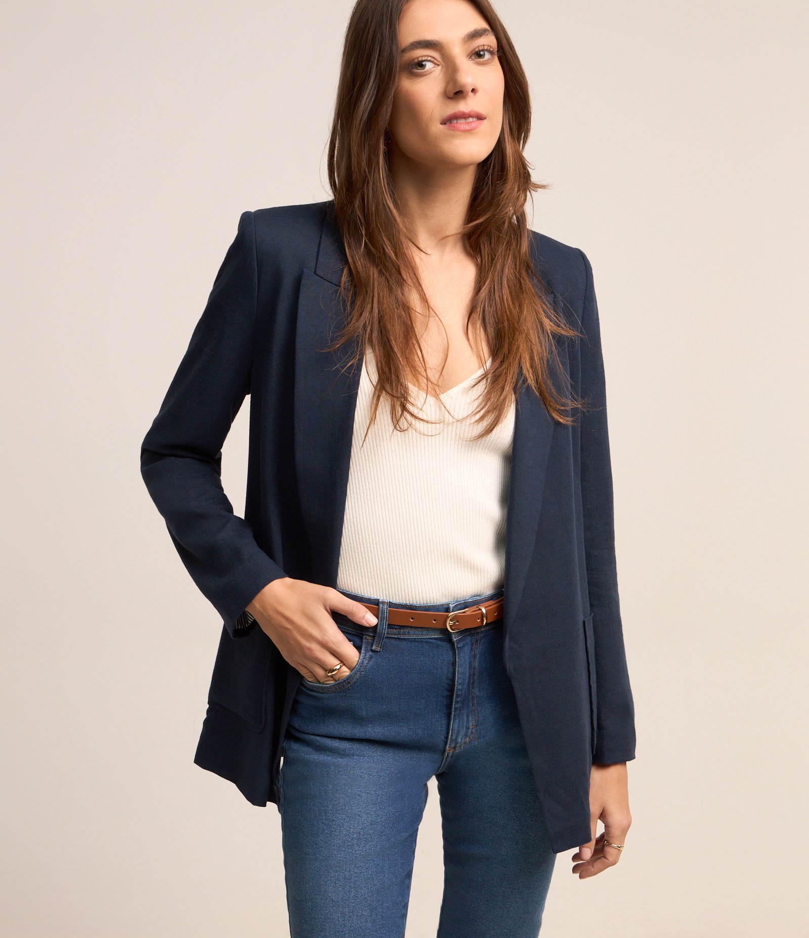 Bermuda Ciclista em Jeans com Elastano Azul Escuro 2