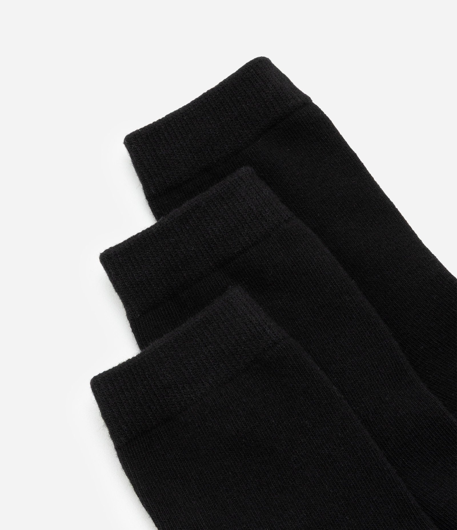 Kit 03 Meias Cano Médio em Algodão Seamless Preto 4
