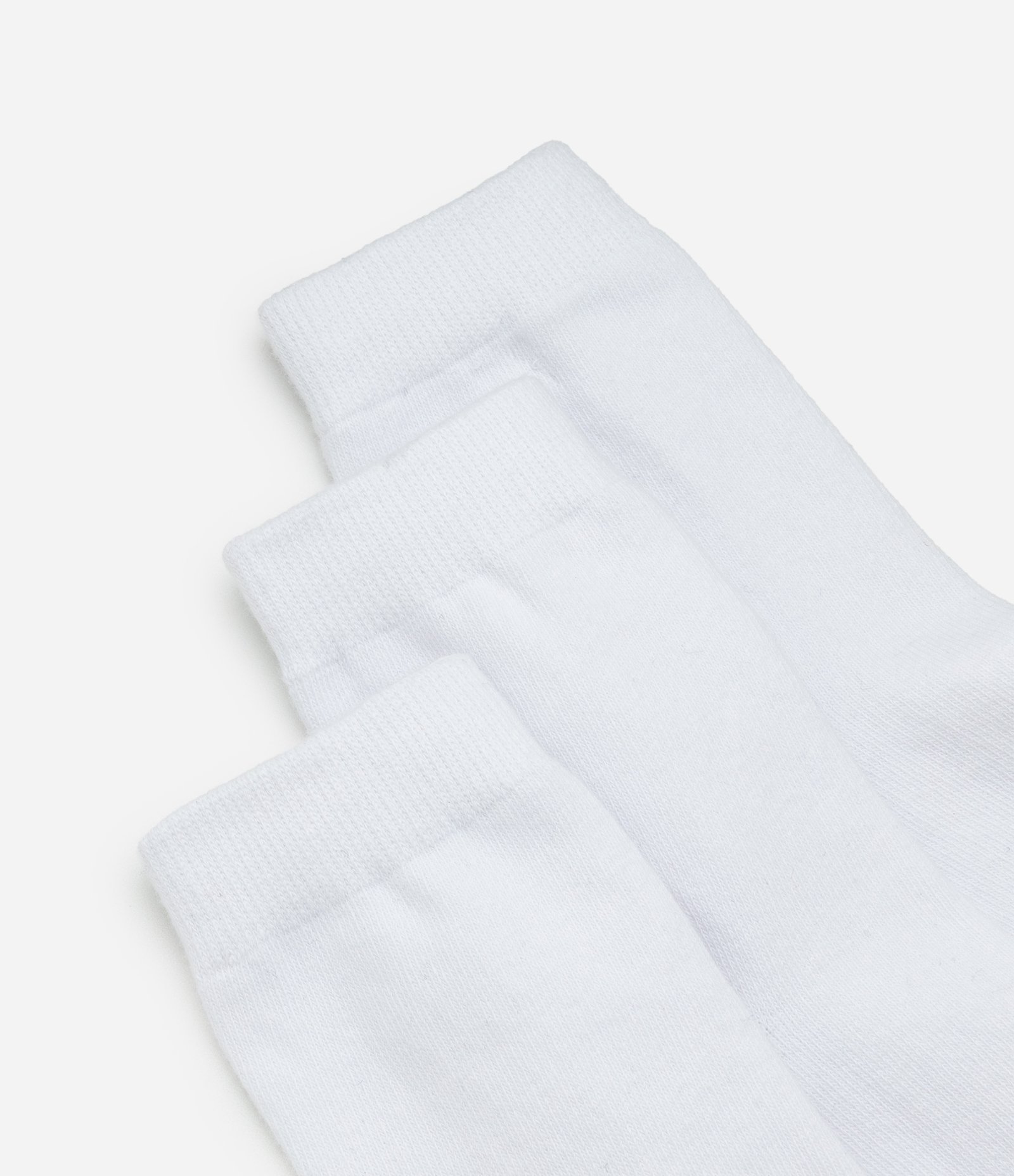 Kit 03 Meias Cano Médio em Algodão Seamless Branco 4