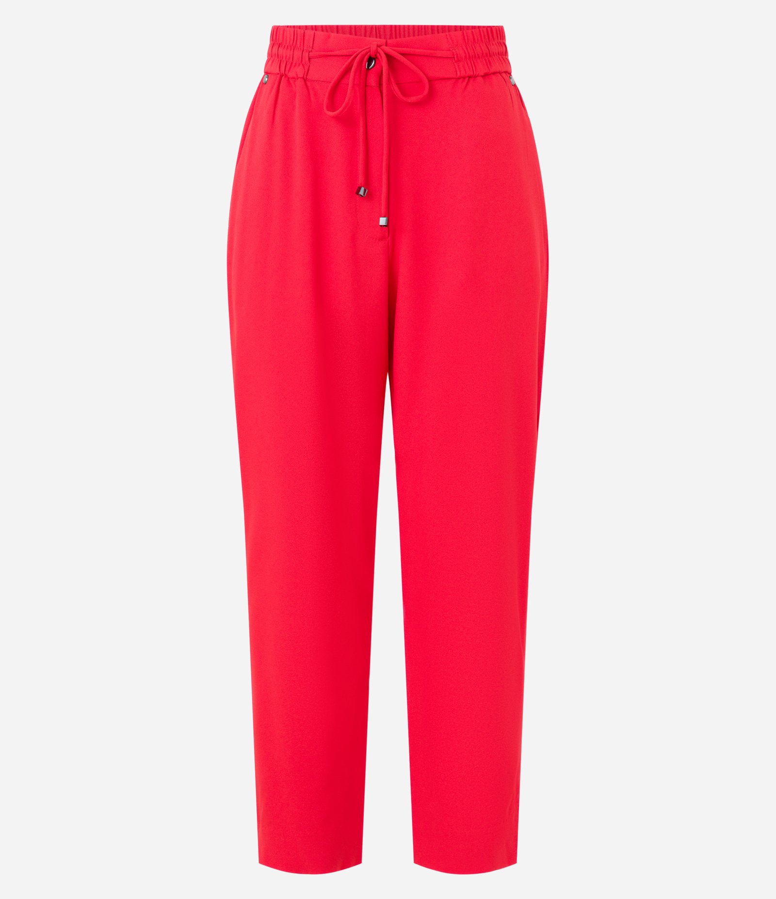 Calça Fluida em Crepe com Cós Elástico e Amarração Vermelho Escarlate 6