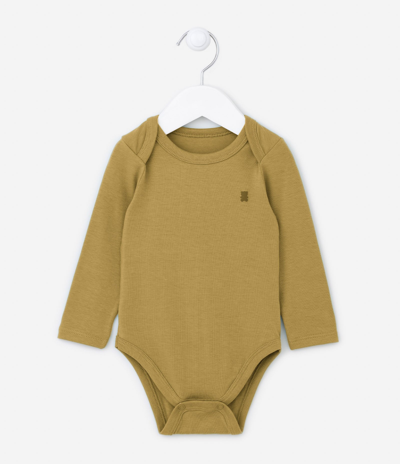 Body Básico em Cotton com Ursinho no Peito - Tam RN a 18 meses Verde 1