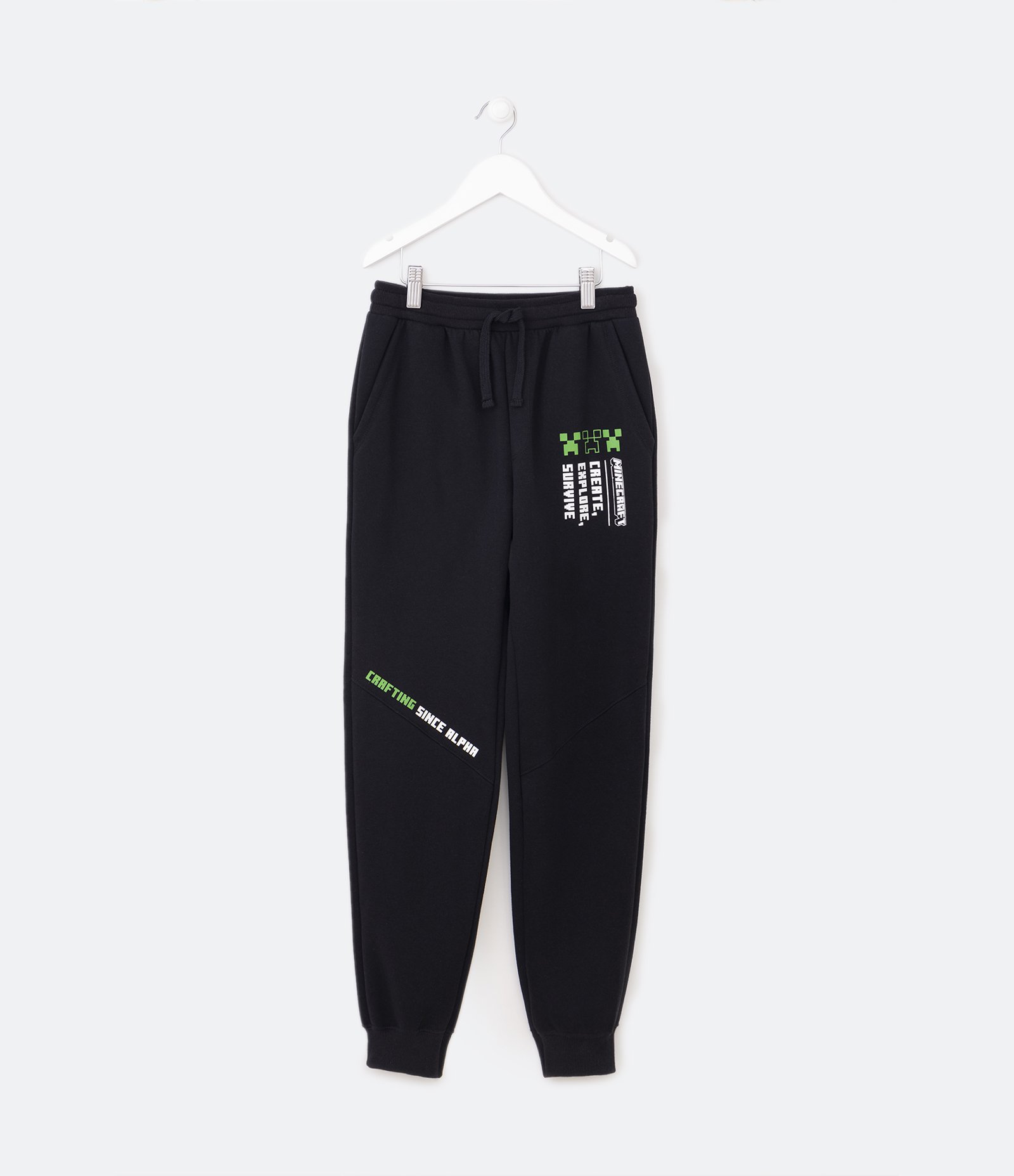 Calça Infantil com Forro Quentinho e Estampa Minecraft - Tam 5 a 14 Anos Preto 1