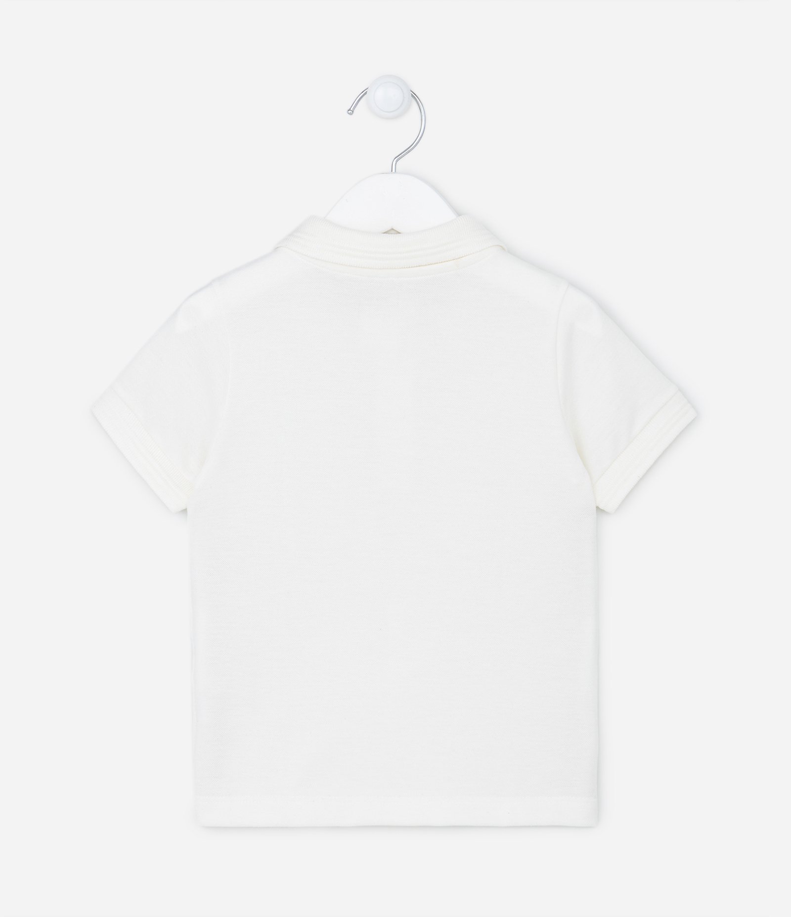 Camiseta Polo Infantil com Bordado - Tam 1 a 5 Anos Branco Fosco 2