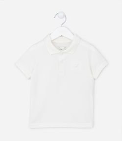 Camiseta Polo Infantil com Bordado e Fenda Lateral- Tam 1 a 5 Anos