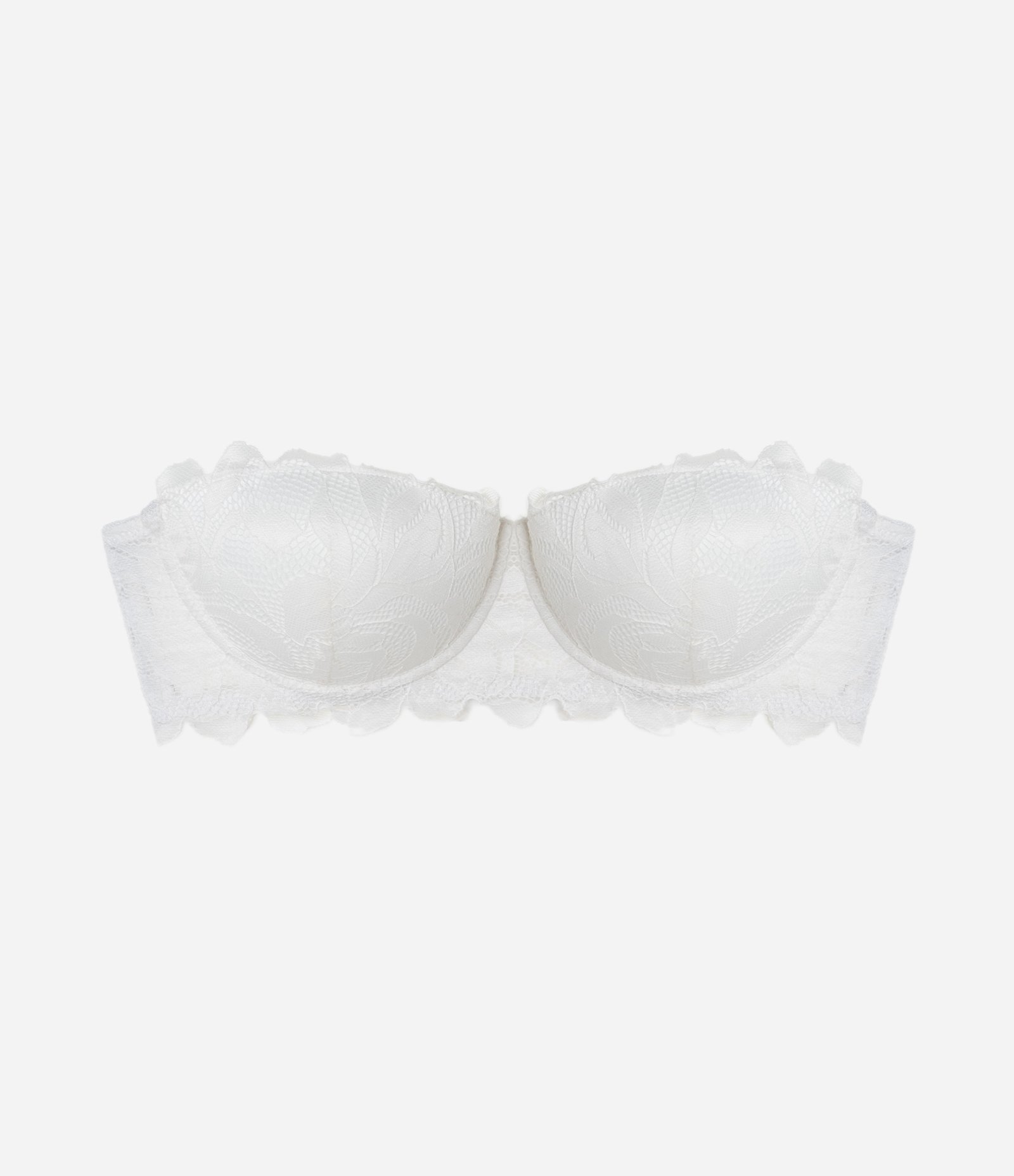 Sutiã Sem Alça em Renda Rústica Floral com Bojo Oco 6