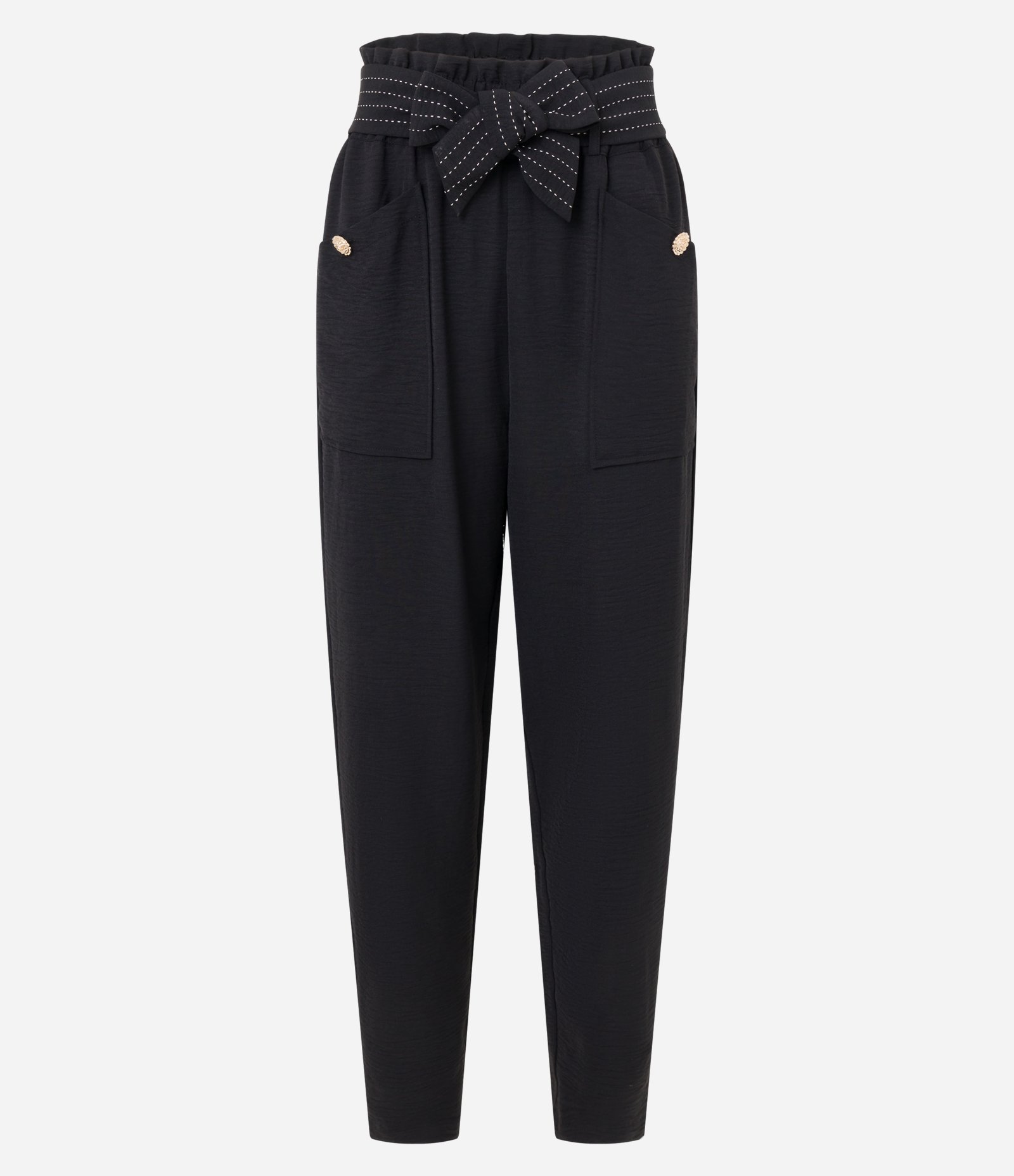 Calça Pantacourt Texturizada com Cinto de Tecido Pespontado 5