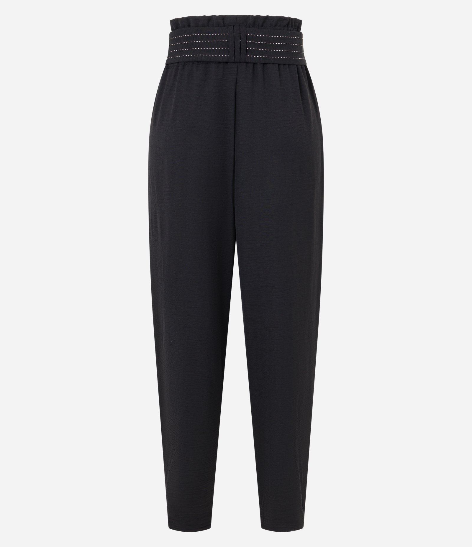 Calça Pantacourt Texturizada com Cinto de Tecido Pespontado 6