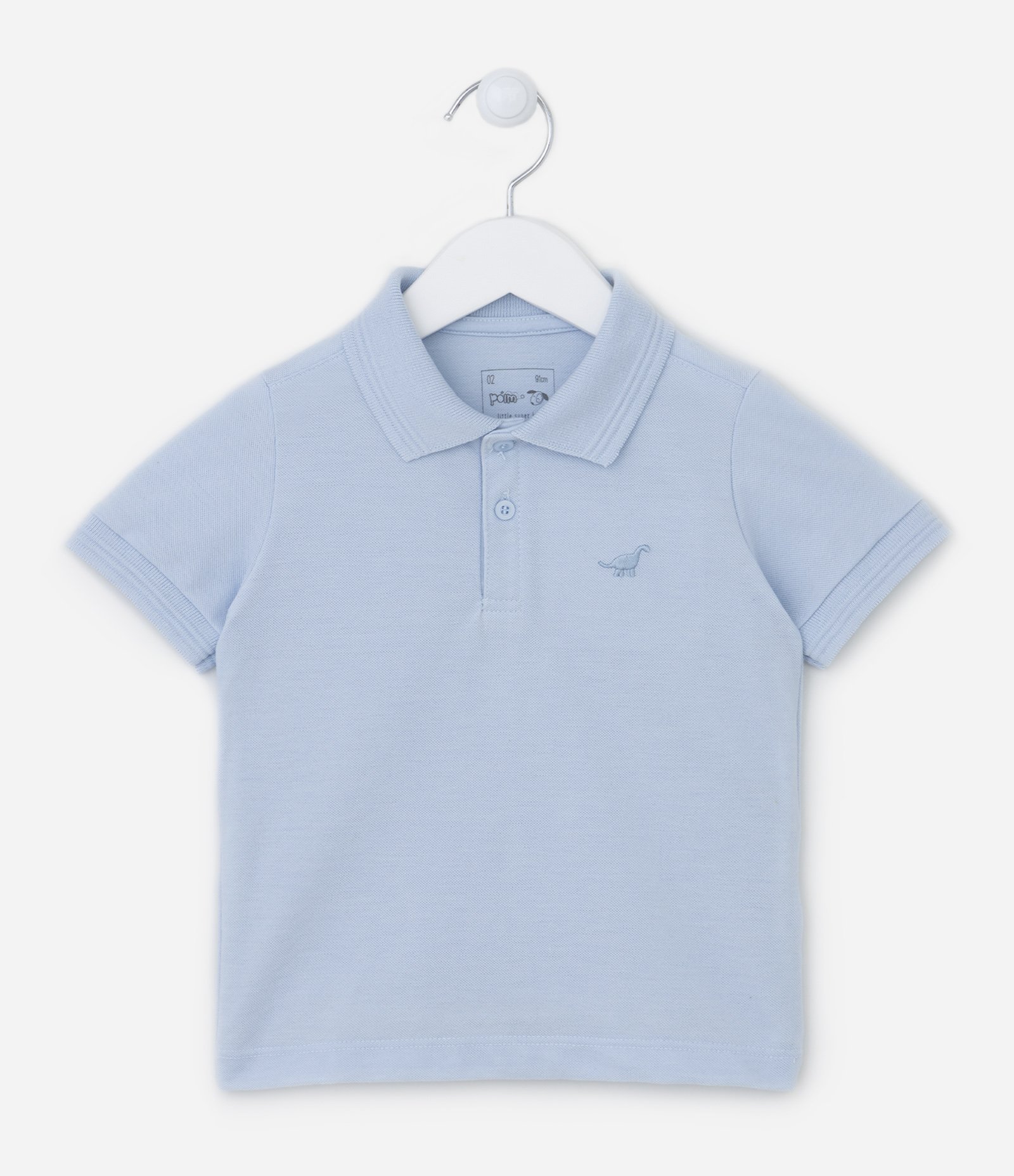 Camiseta Polo Infantil com Bordado - Tam 1 a 5 Anos Azul 2