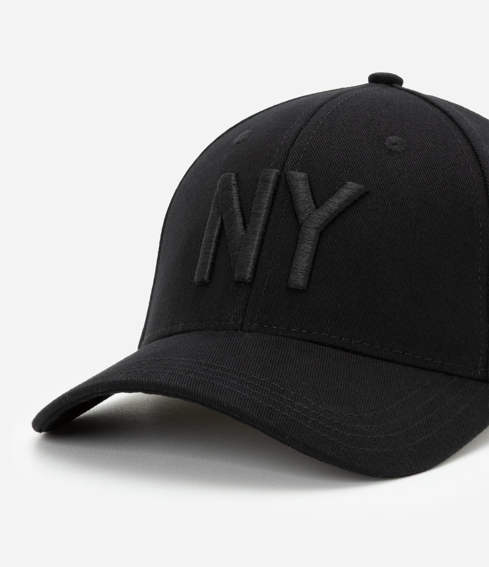 Boné Aba Curva em Algodão 06 Panel com Bordado New York Preto 5