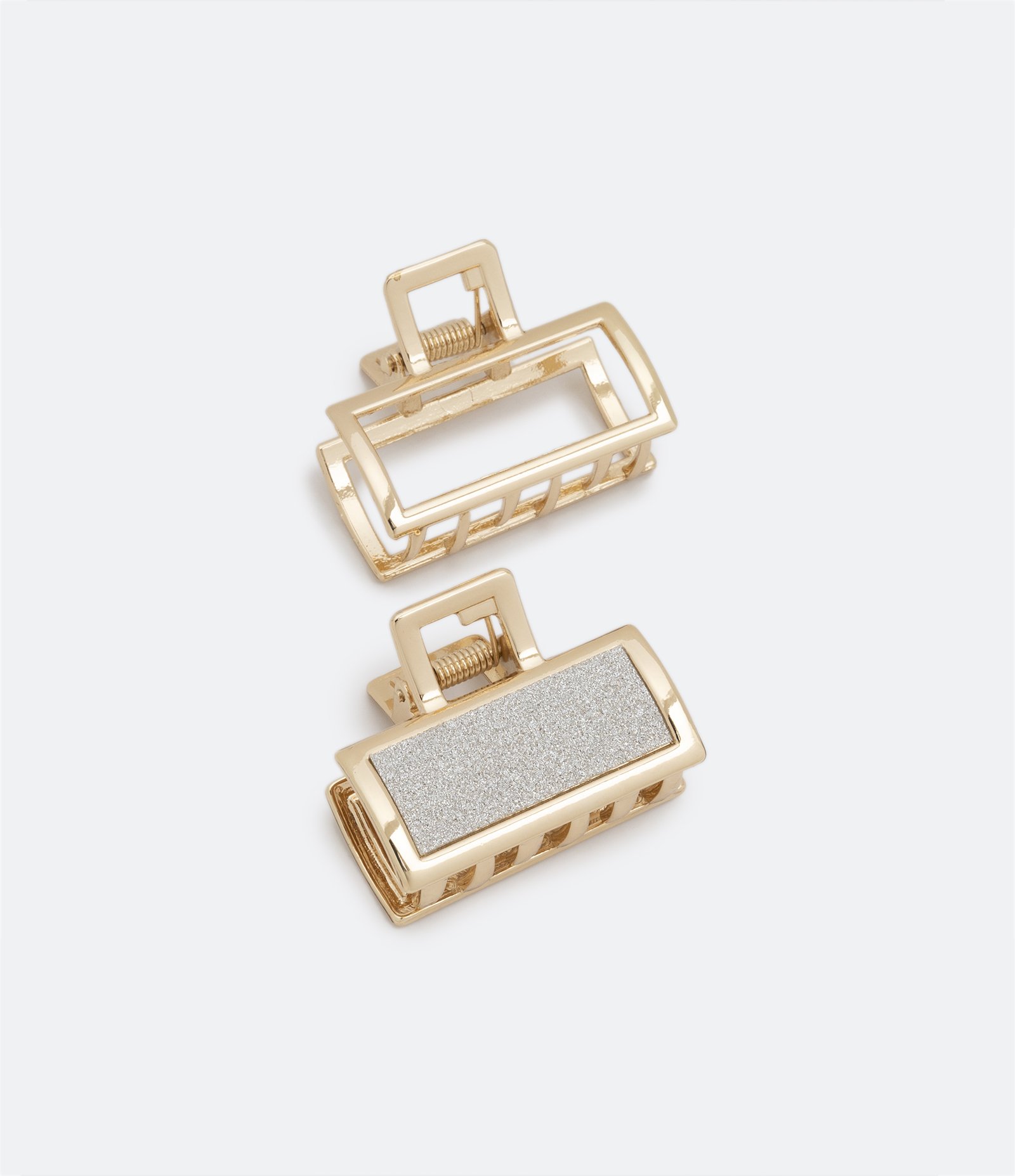 Kit 02 Piranha de Cabelo com Revestimento Brilhante e Vazado Dourado 1