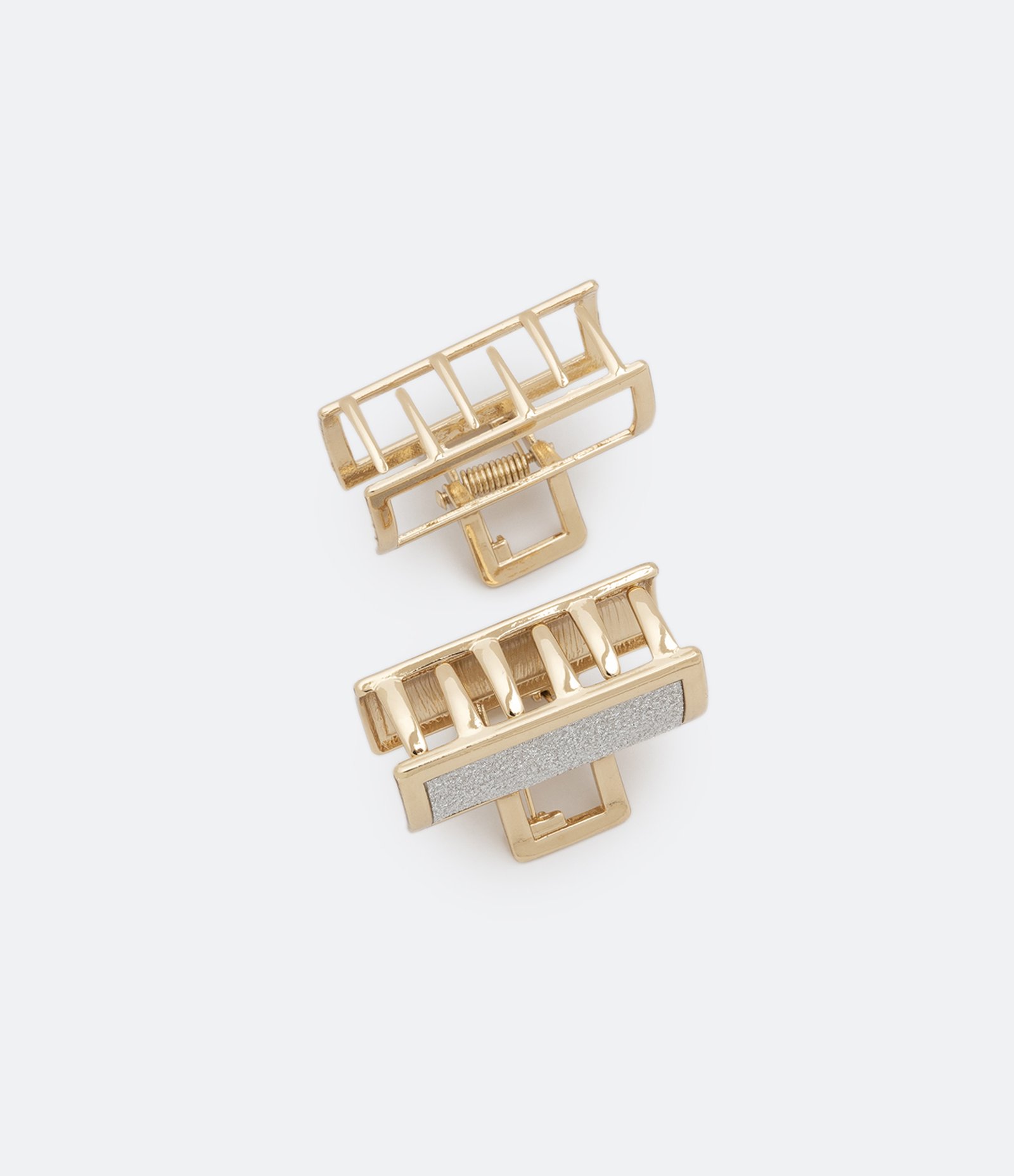 Kit 02 Piranha de Cabelo com Revestimento Brilhante e Vazado Dourado 2