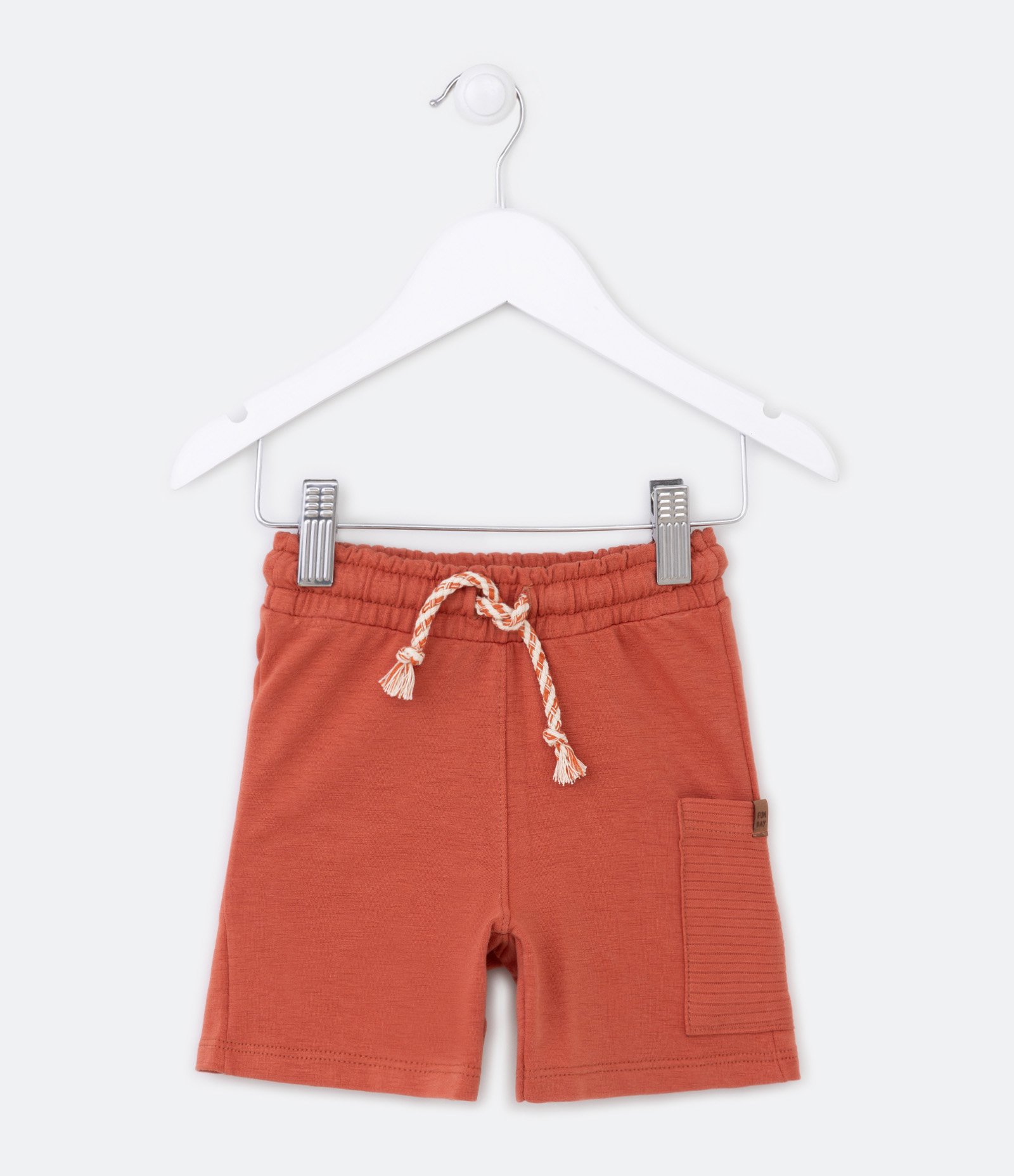 Bermuda Infantil com Bolso Texturizado - Tam 1 a 5 anos Vermelho 1