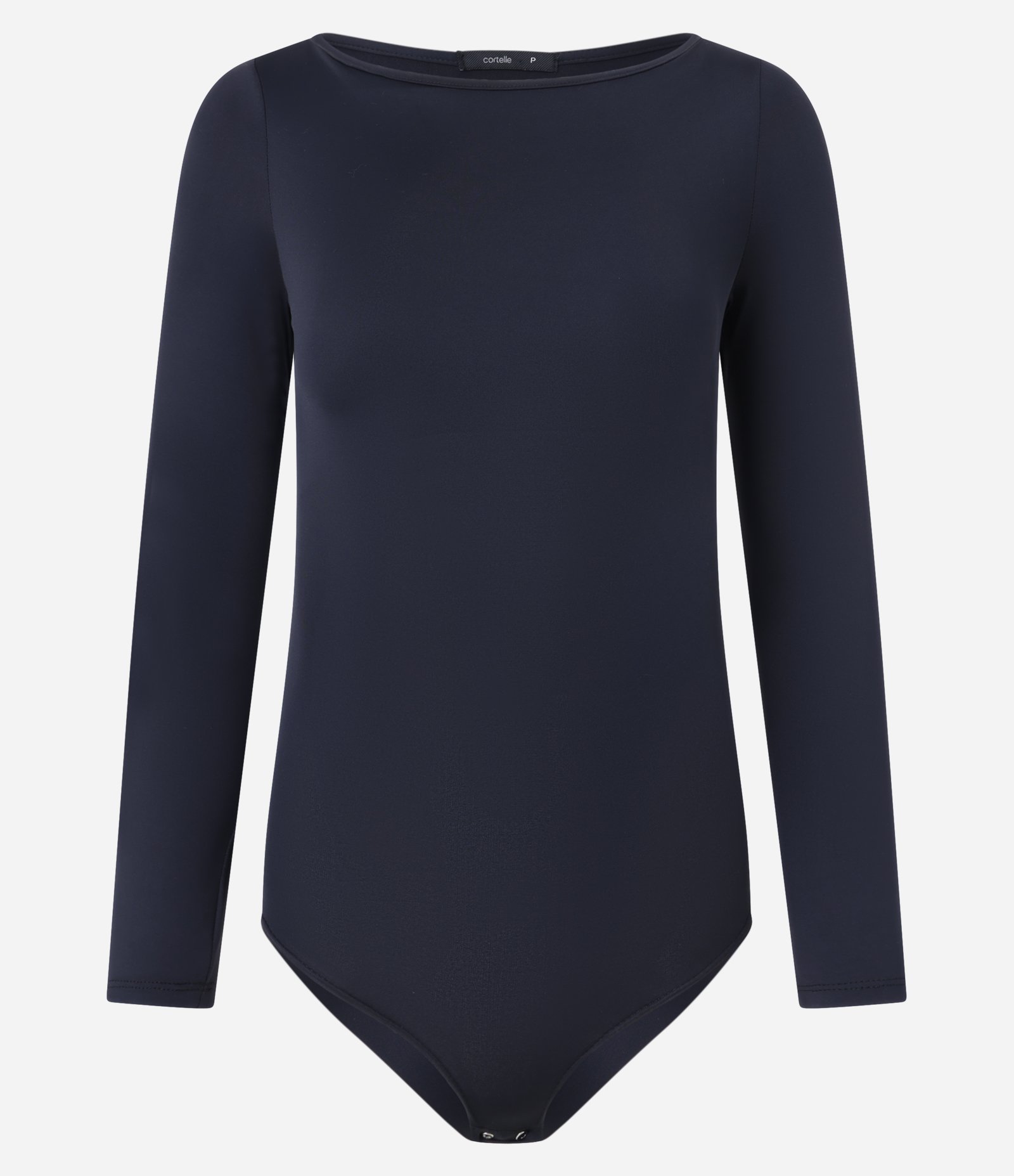 Body Básico em Poliamida com Gola Canoa Preto 8