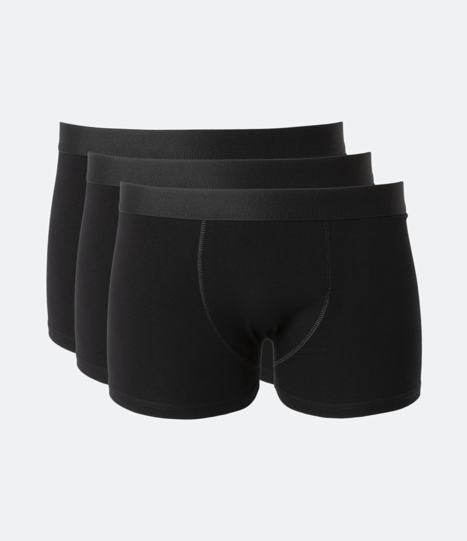 Kit 03 Cuecas Boxer em Meia Malha com Elástico no Cós Preto 1
