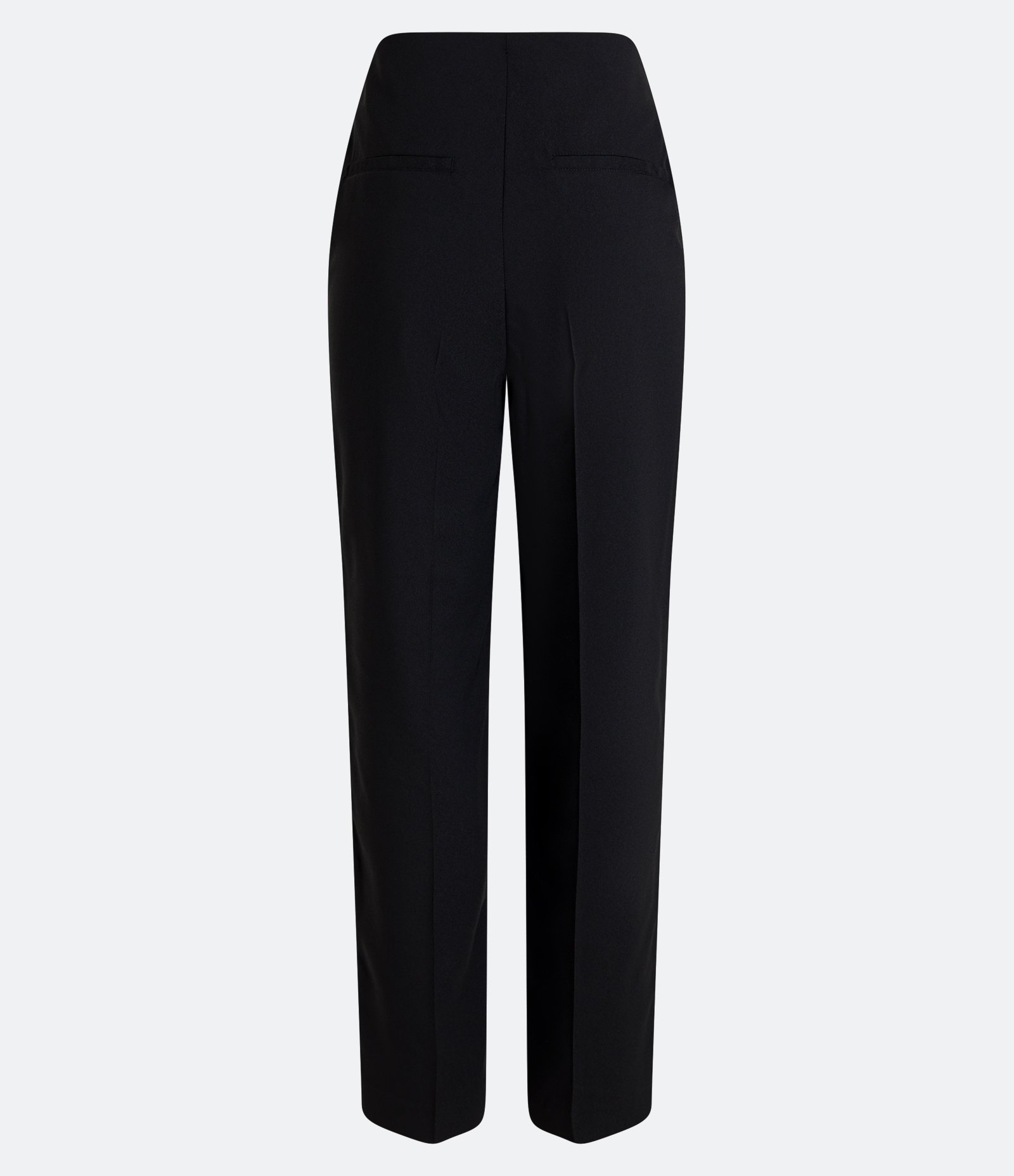 Calça Reta em Crepe com Pregas Preto 6