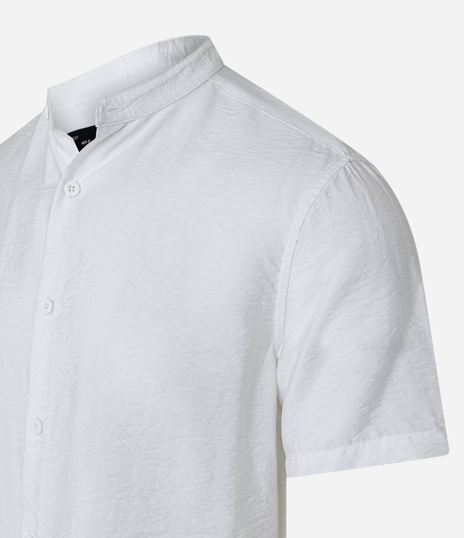 Camisa Slim em Airflow com Gola Padre e Textura Off White 7
