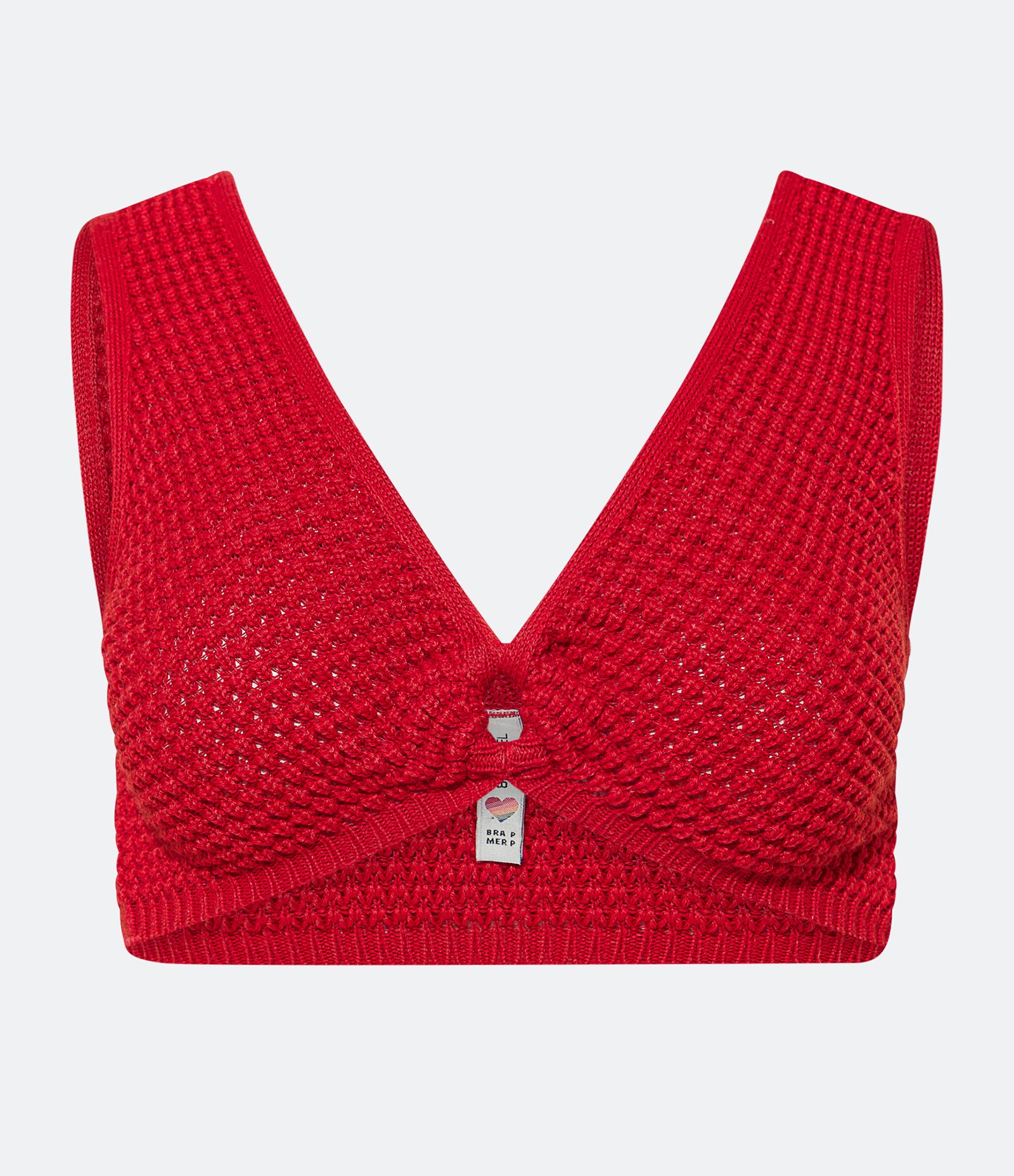 Top de Alça Larga em Tricô Vazado com Argola no Busto Vermelho 5