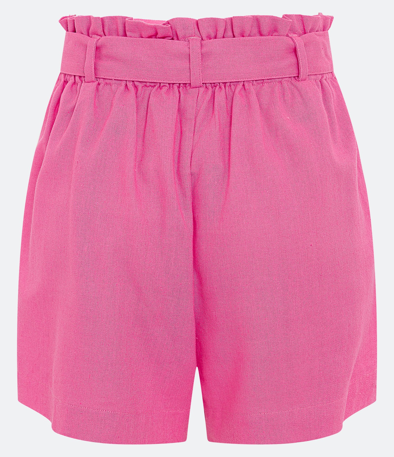 Short Curto em Viscose e Linho com Bolsos e Cinto Faixa 6