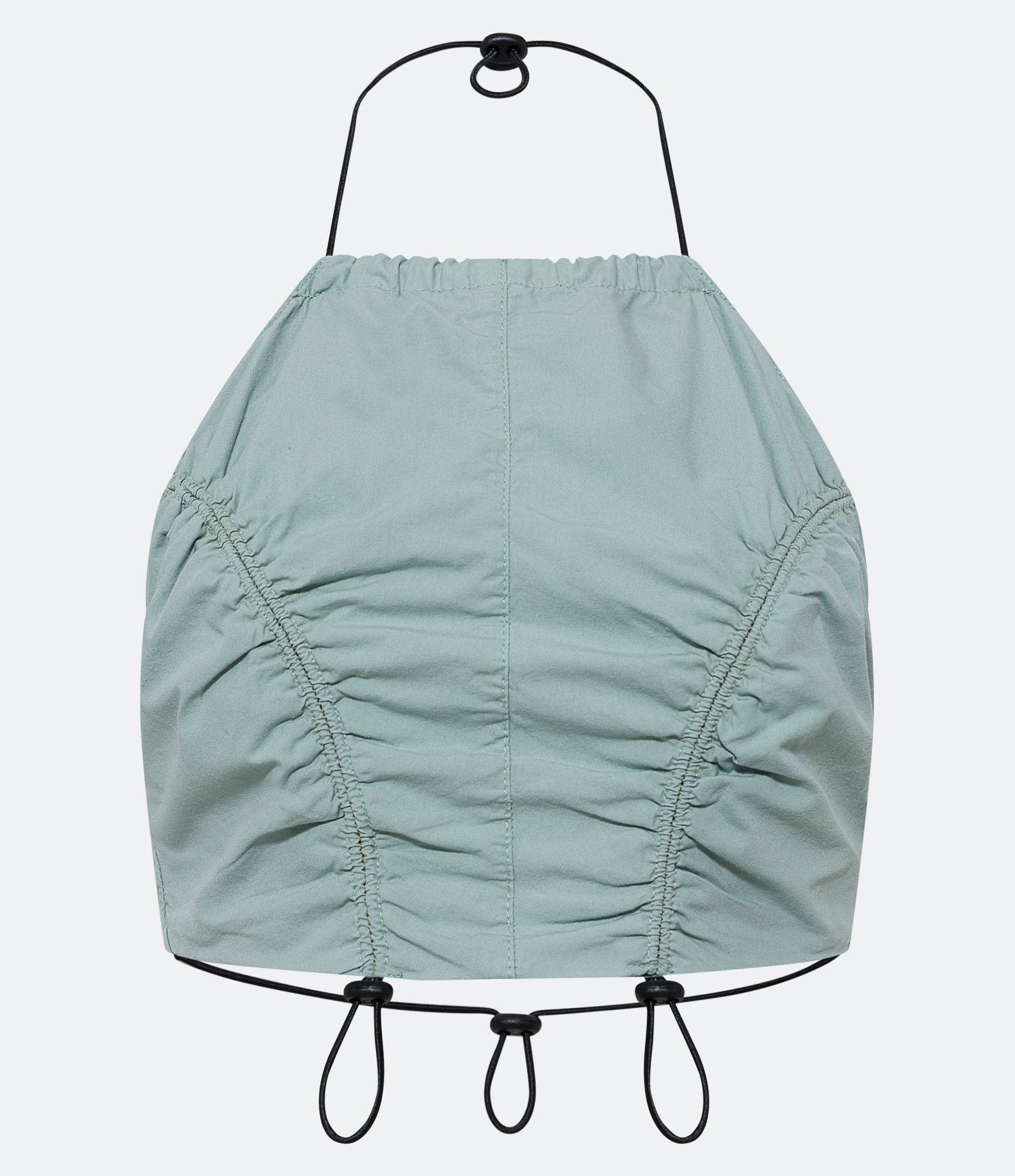 Top Parachute em Sarja com Transpasse nas Costas Cinza 1