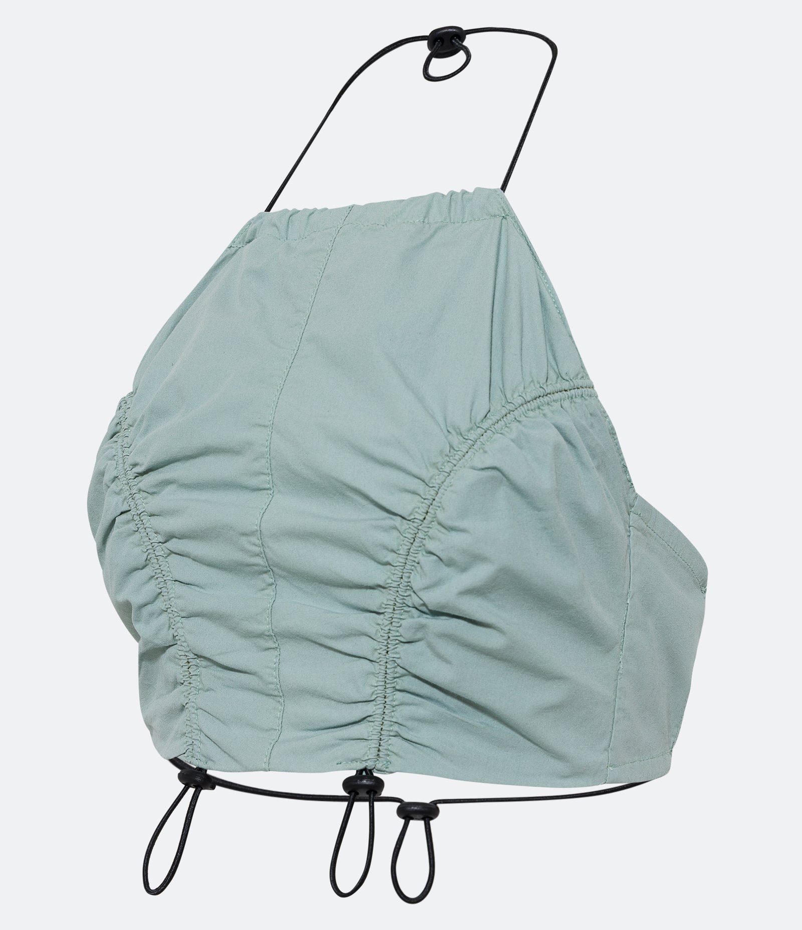 Top Parachute em Sarja com Transpasse nas Costas Cinza 2