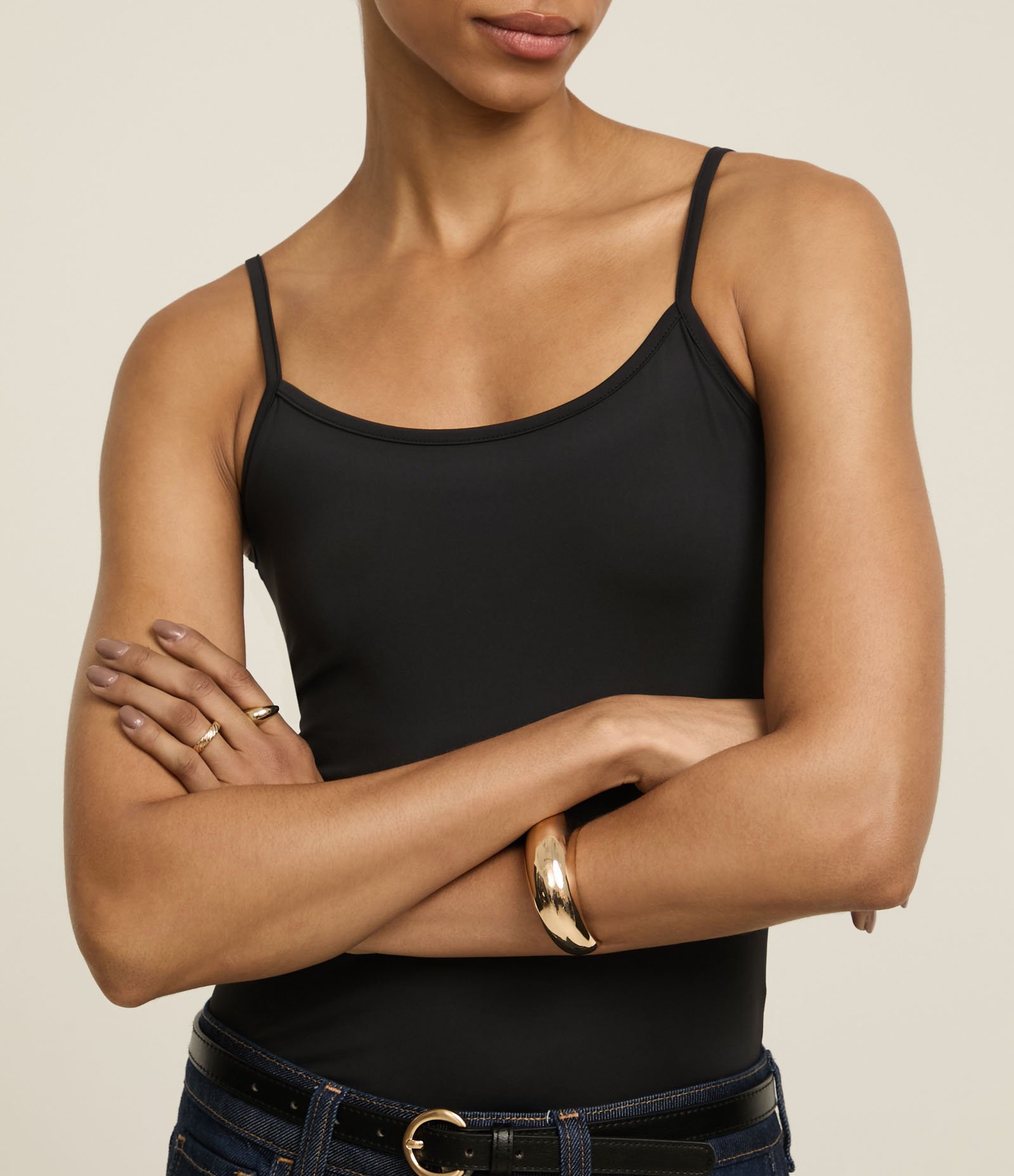 Blusa Básica em Poliamida com Alças Finas Preto 3