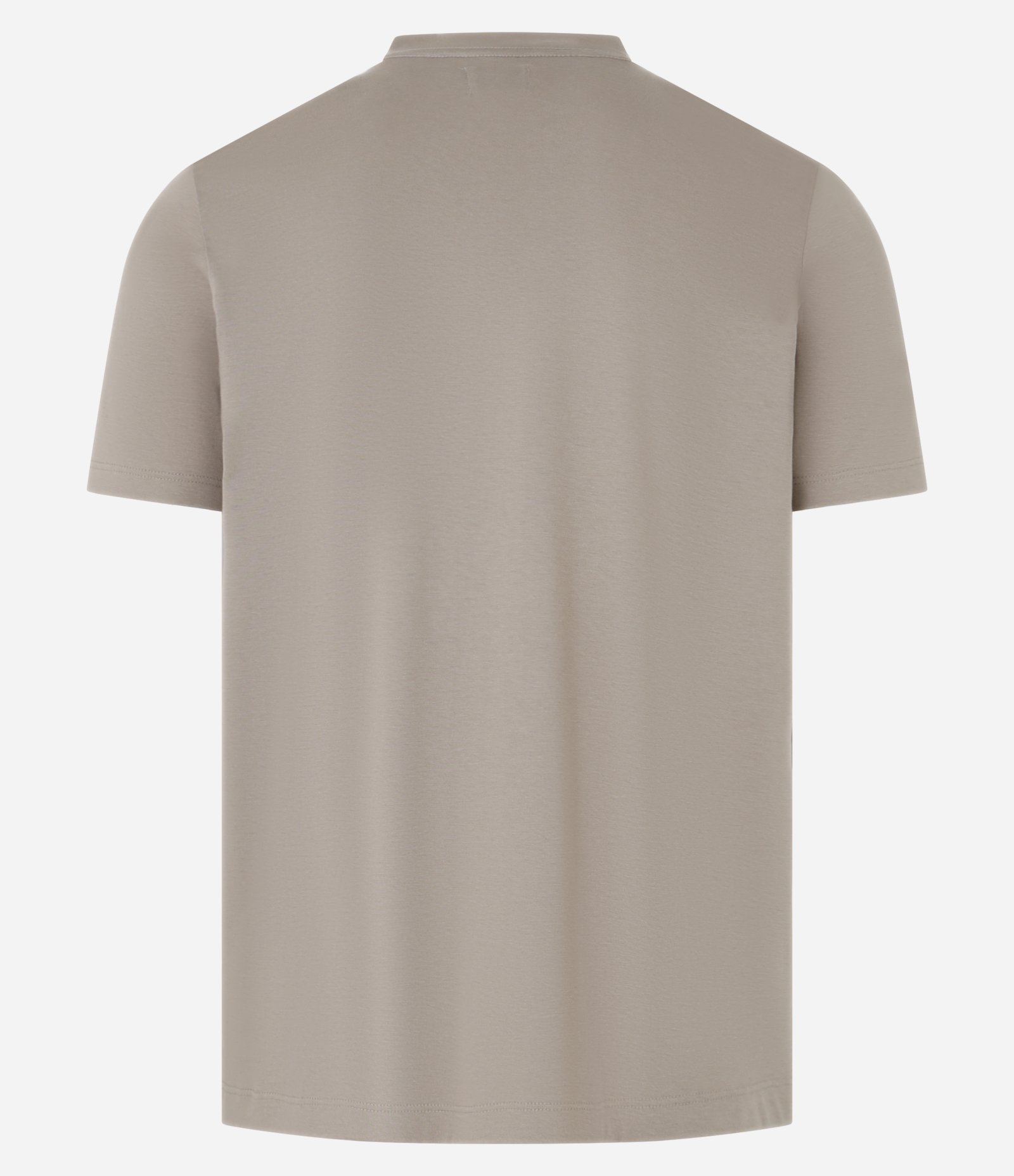 Camiseta Slim Básica em Algodão Peruano com Gola Redonda Bege 5