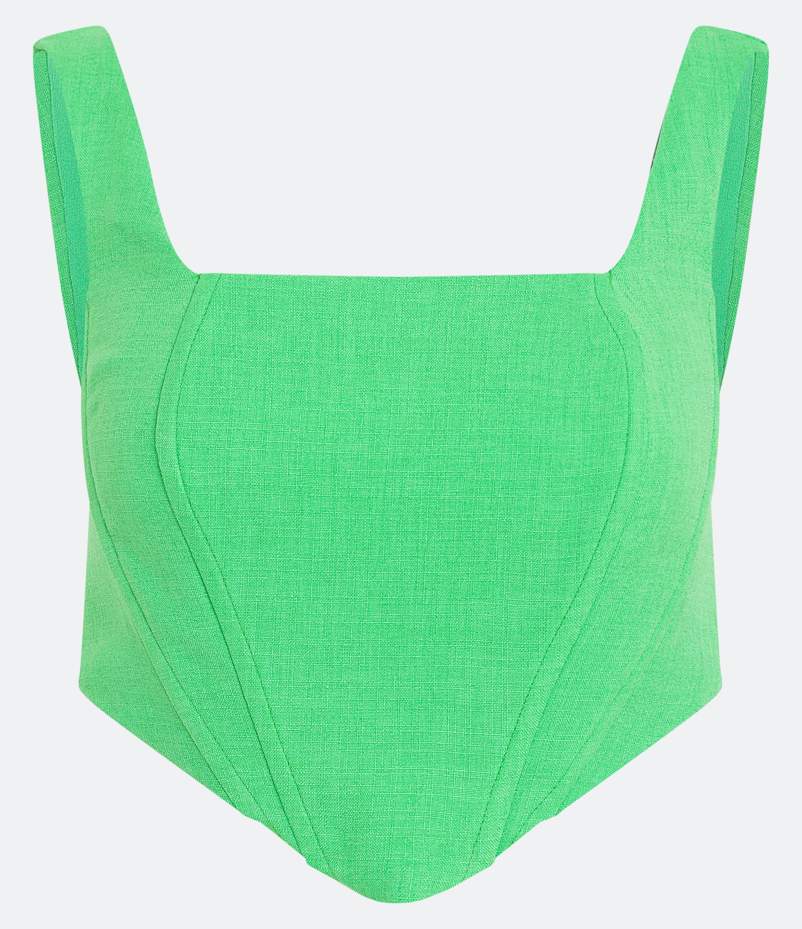Blusinha Cropped Corset em Crepe com Lastex Verde 1