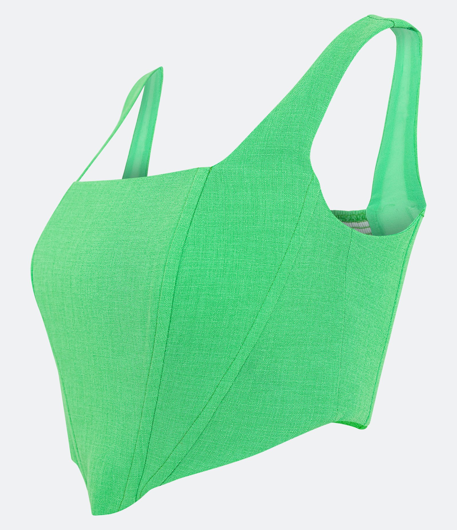 Blusinha Cropped Corset em Crepe com Lastex Verde 2