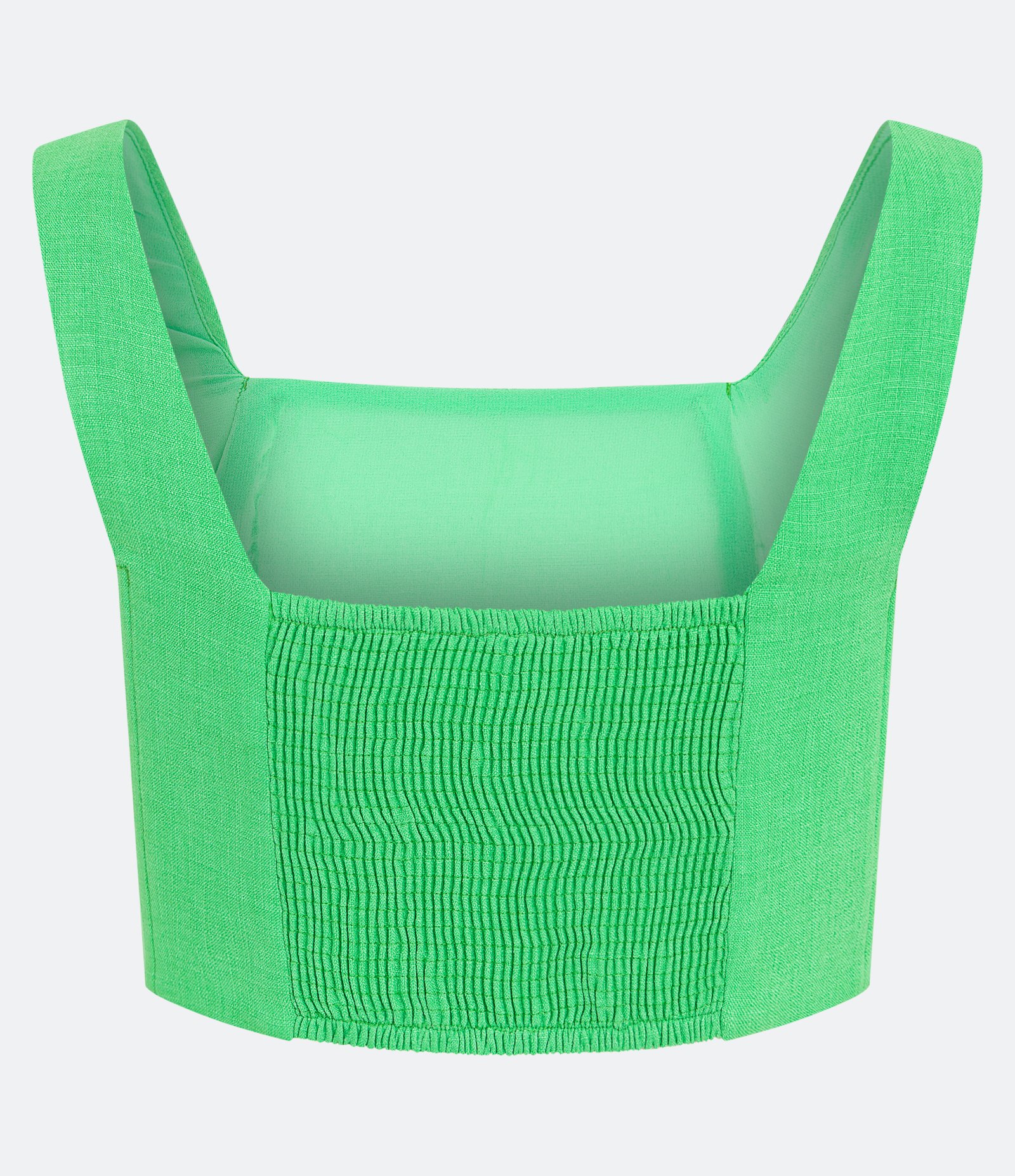 Blusinha Cropped Corset em Crepe com Lastex Verde 3