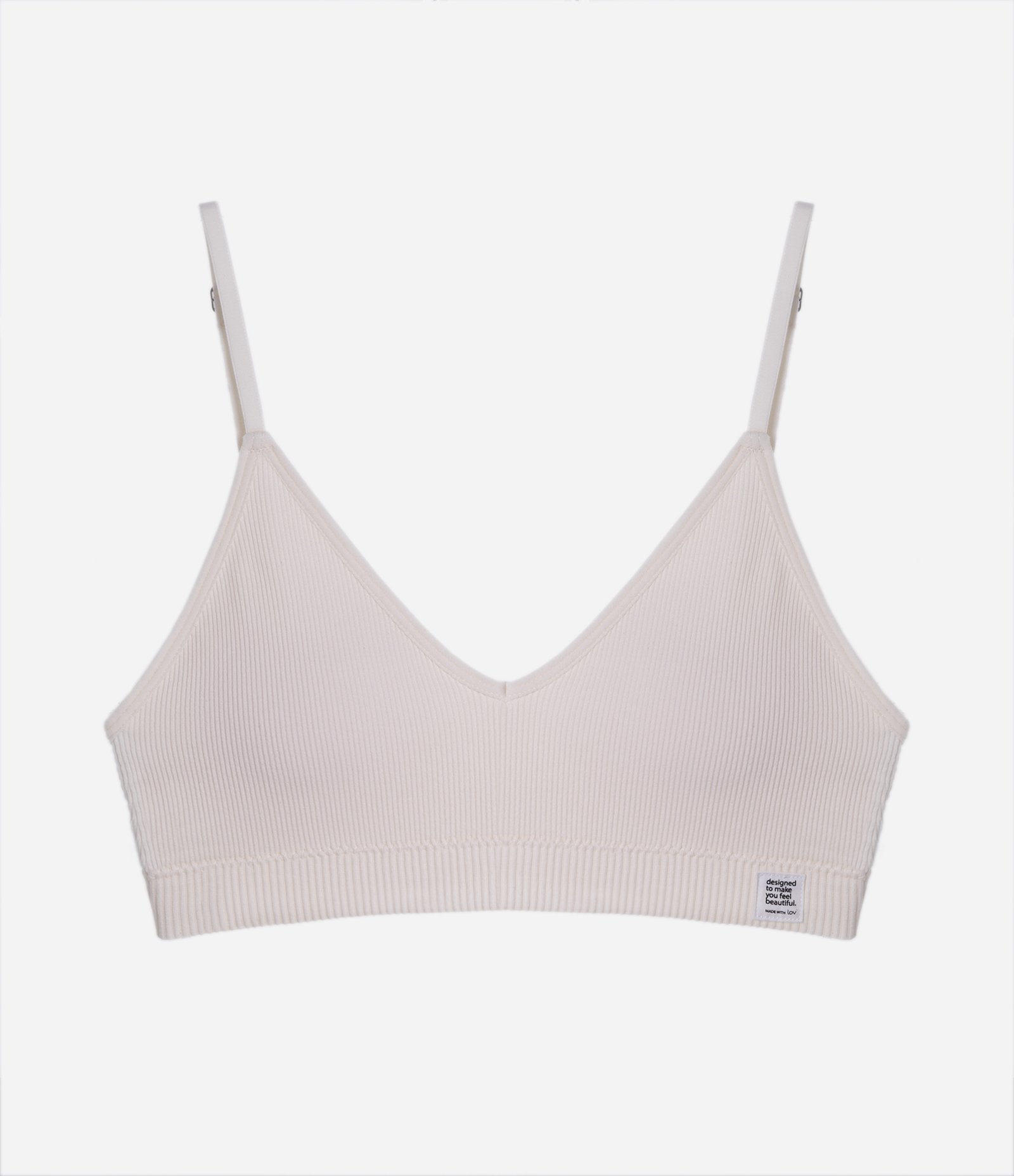 Sutiã Top sem Bojo em Microfibra com Textura Canelada Off White 5