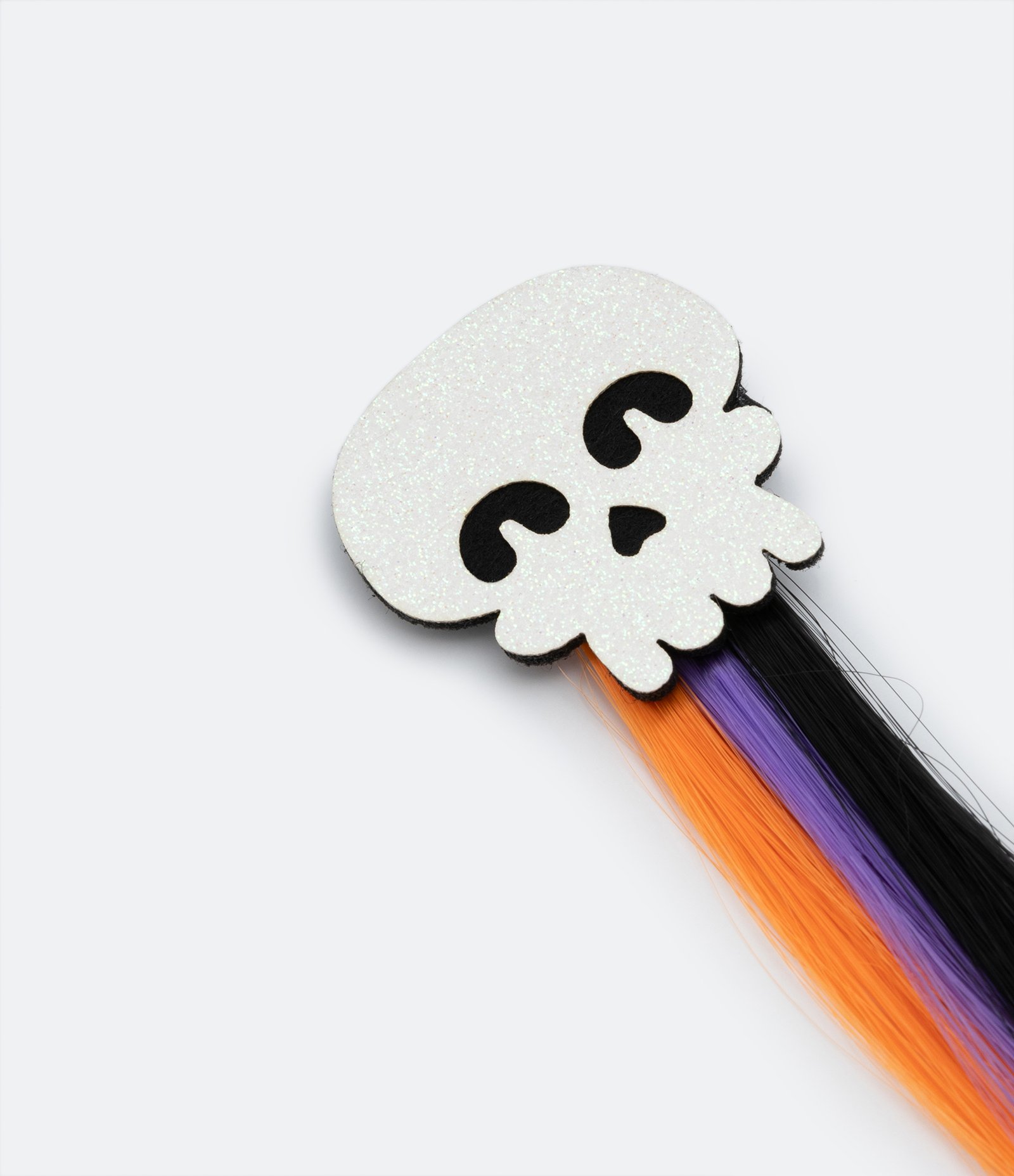 Presilha de Cabelo Infantil com Mecha Colorida e Caveira - Tam U Multicores 3