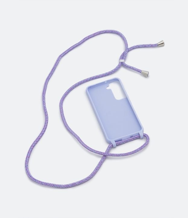 Capa Protetora de Celular em Silicone Alça de Corda Roxo