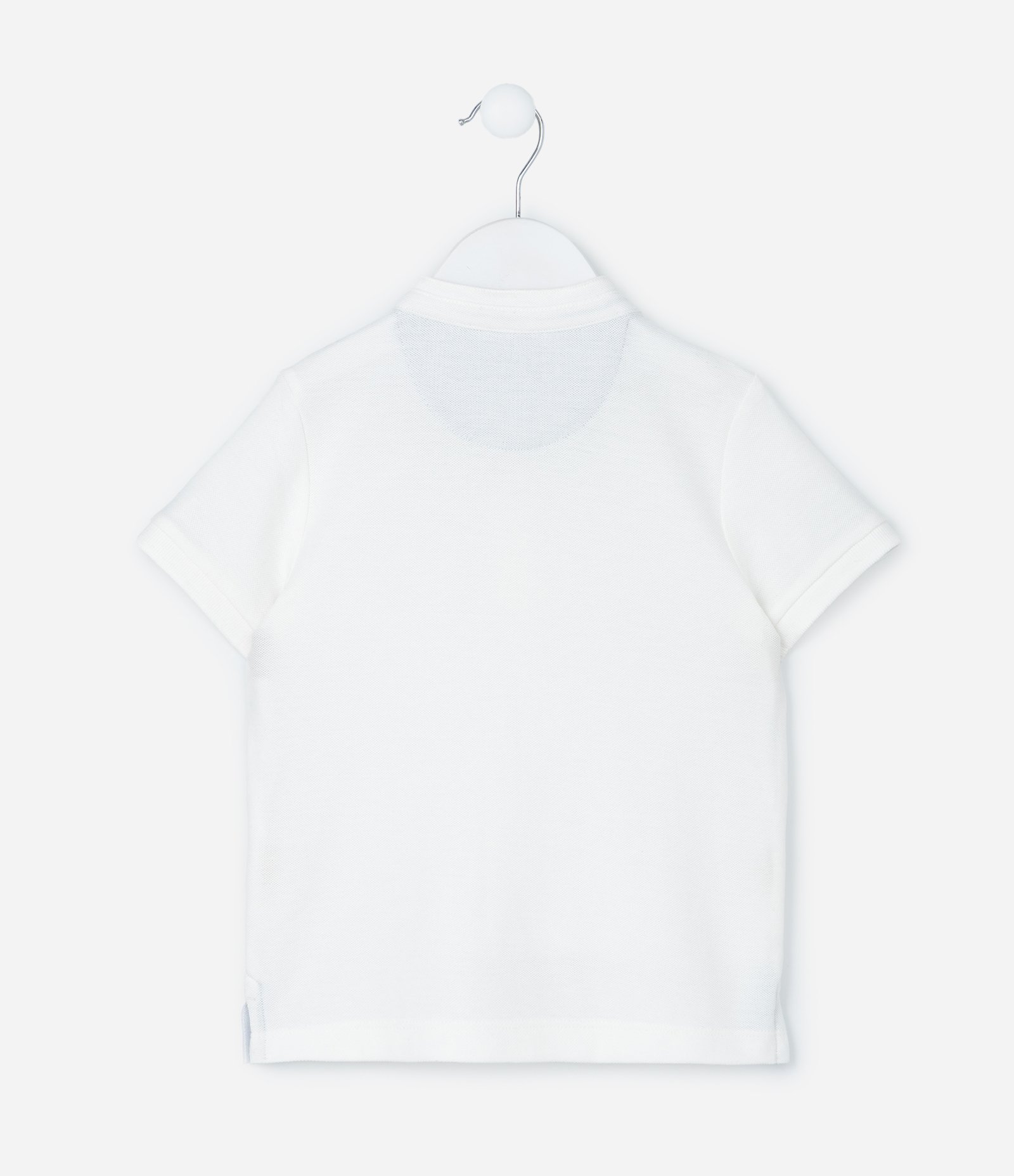 Camiseta Manga Curta Infantil com Bordado no Peito - Tam 1 a 5 anos Branco 3