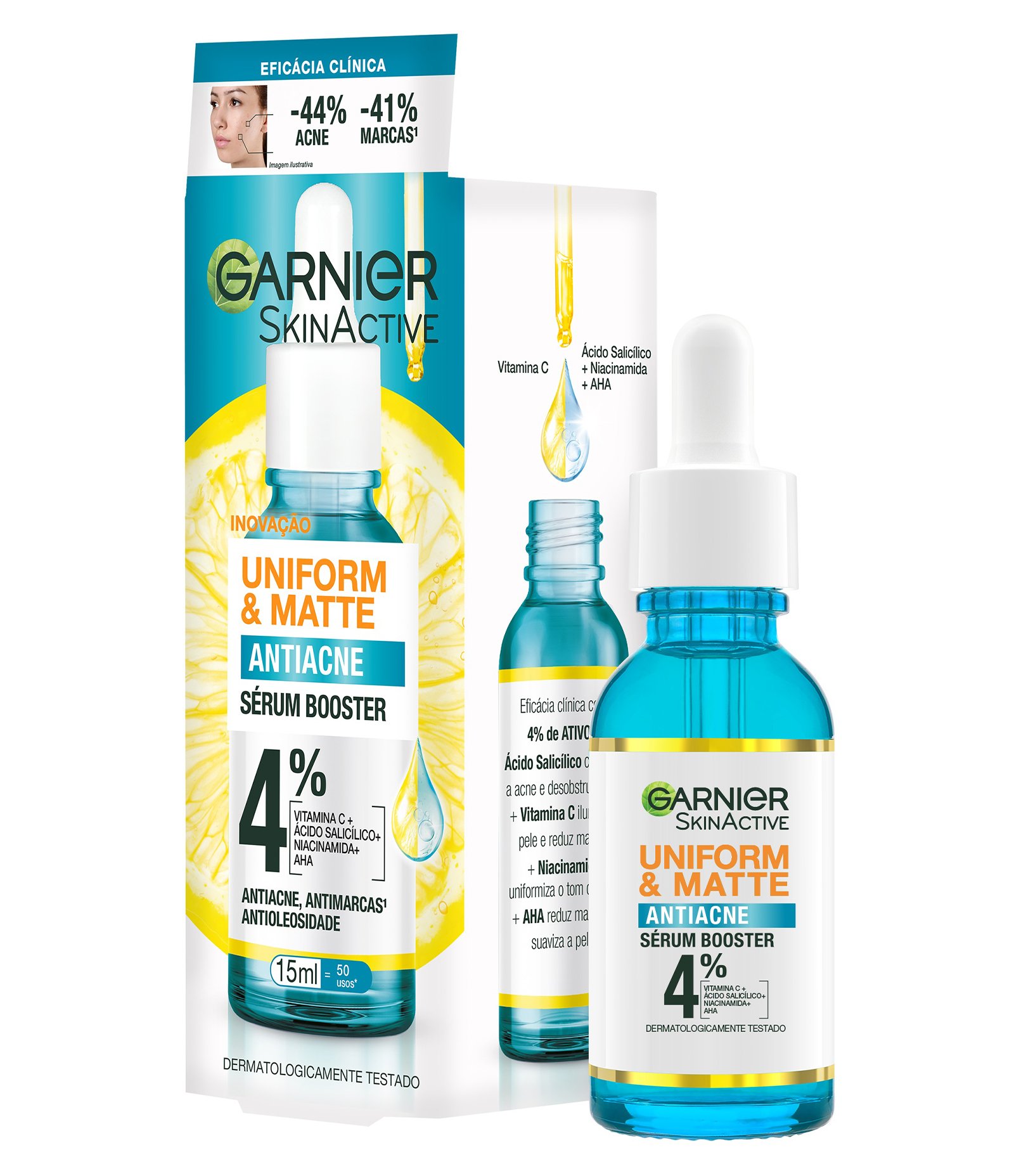 Sérum Facial Garnier Uniform Matte Antiacne Skin Active 15ml 1