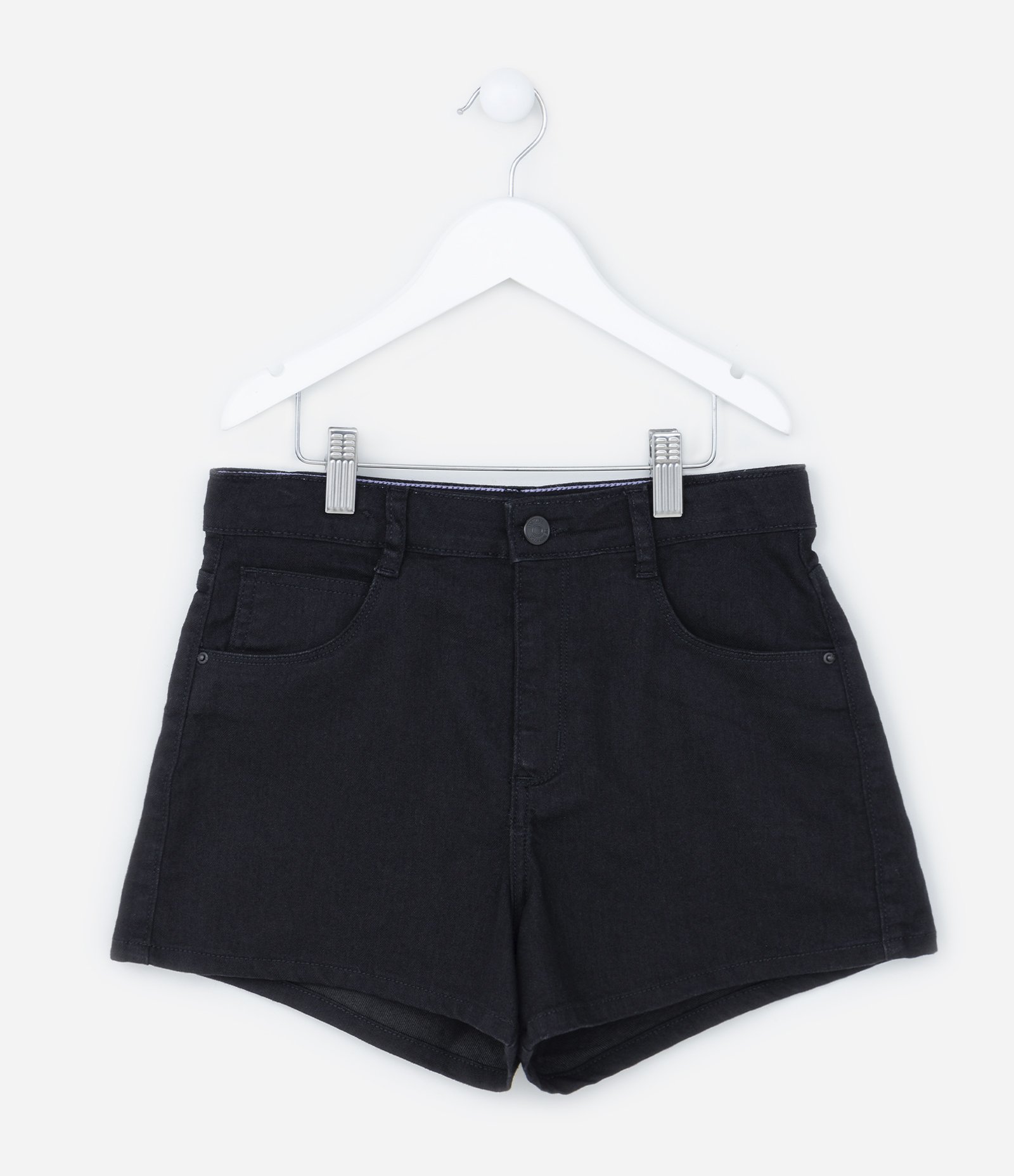 Short Cintura Alta Infantil em Sarja com Bolsinhos - Tam 5 a 14 Anos 1