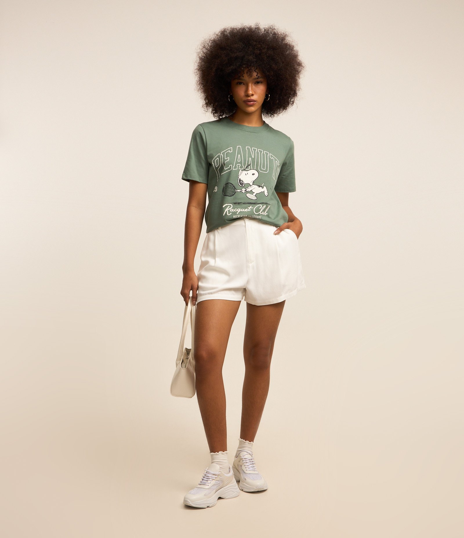 Short Soltinho em Viscose com Textura Maquinetada Branco 1