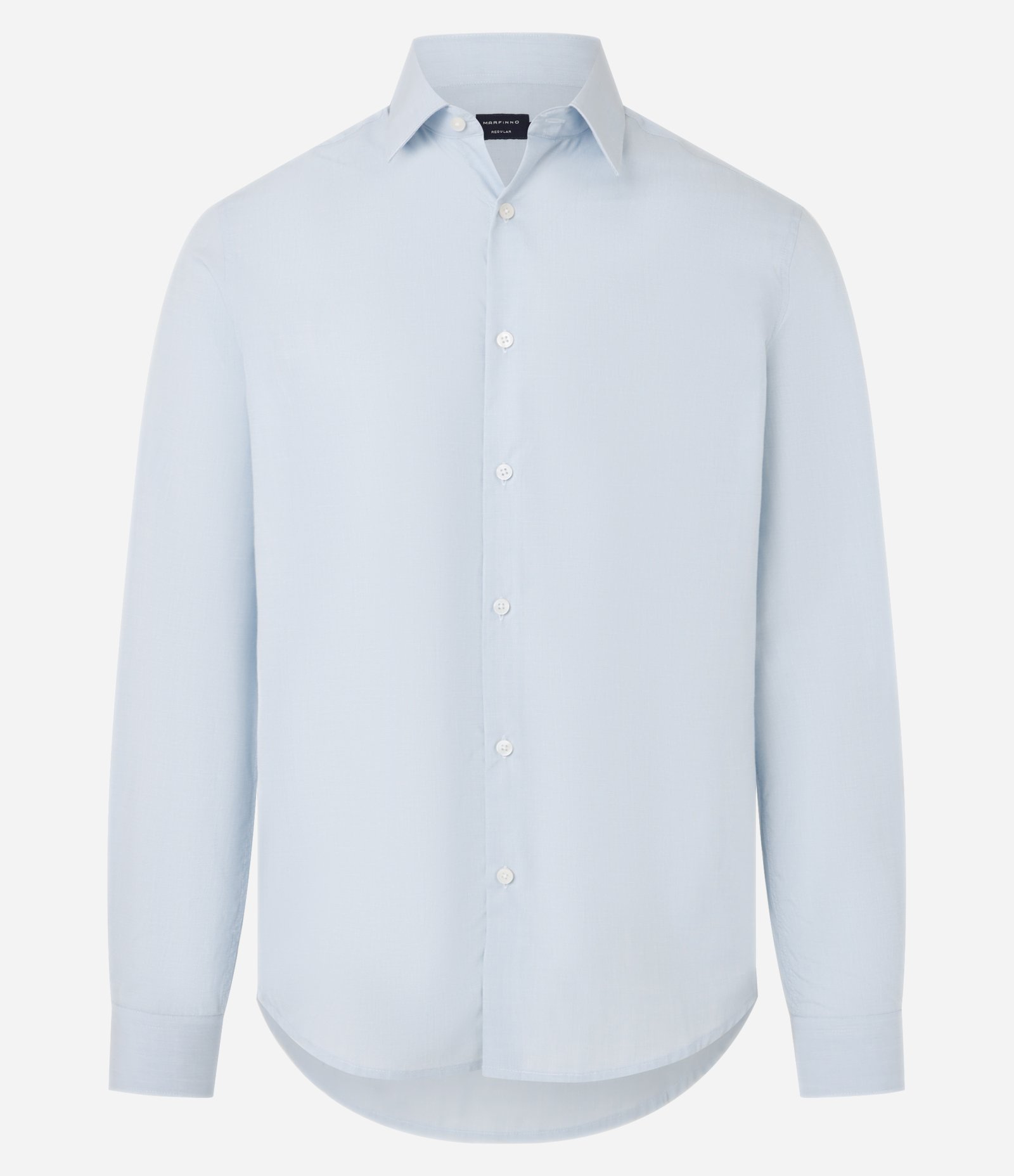 Camisa Regular Básica em Algodão com Fil a Fil Azul Bebê 5